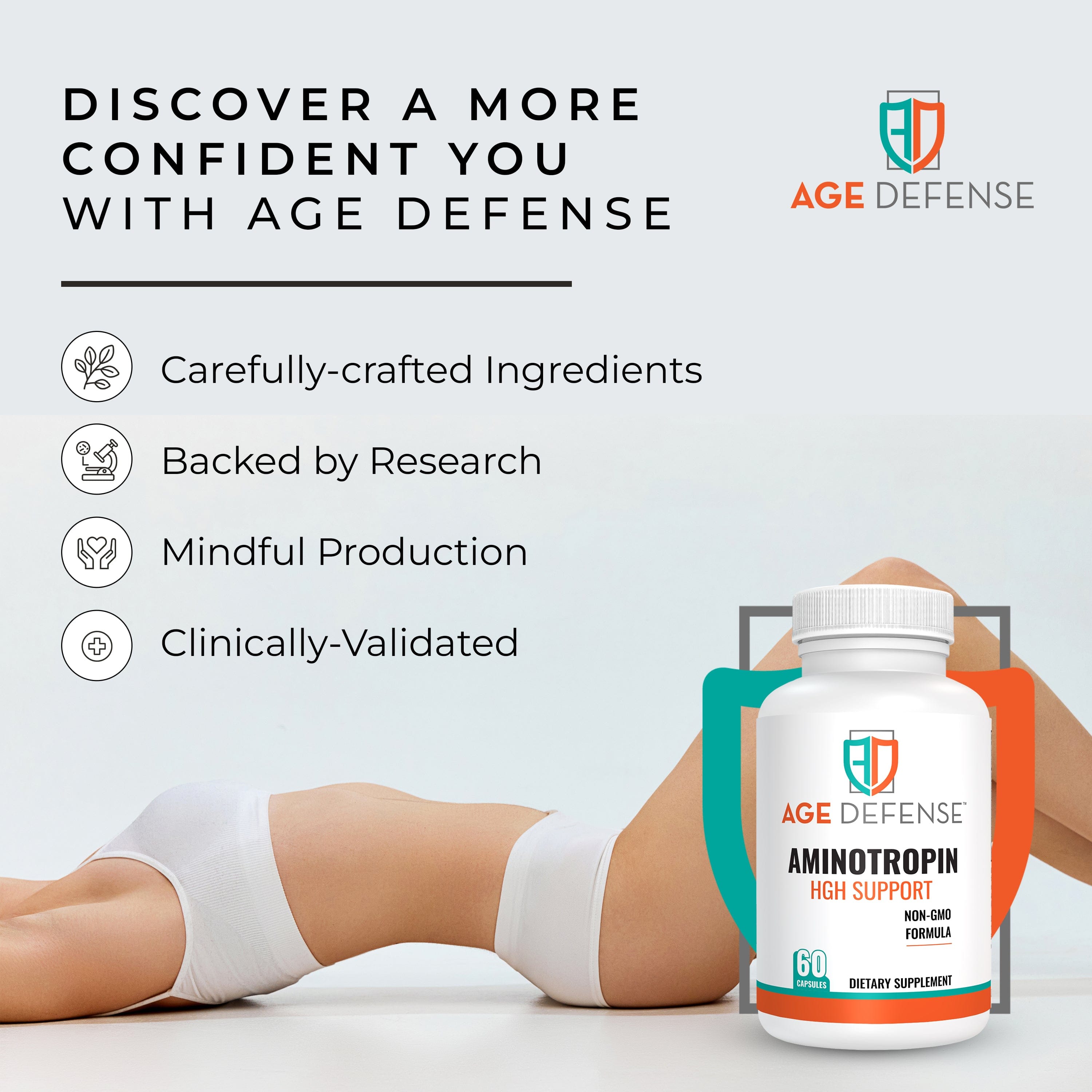 AGE DEFENSE AMINOTROPIN HGH Support Anti-Aging Amino Acid Formula