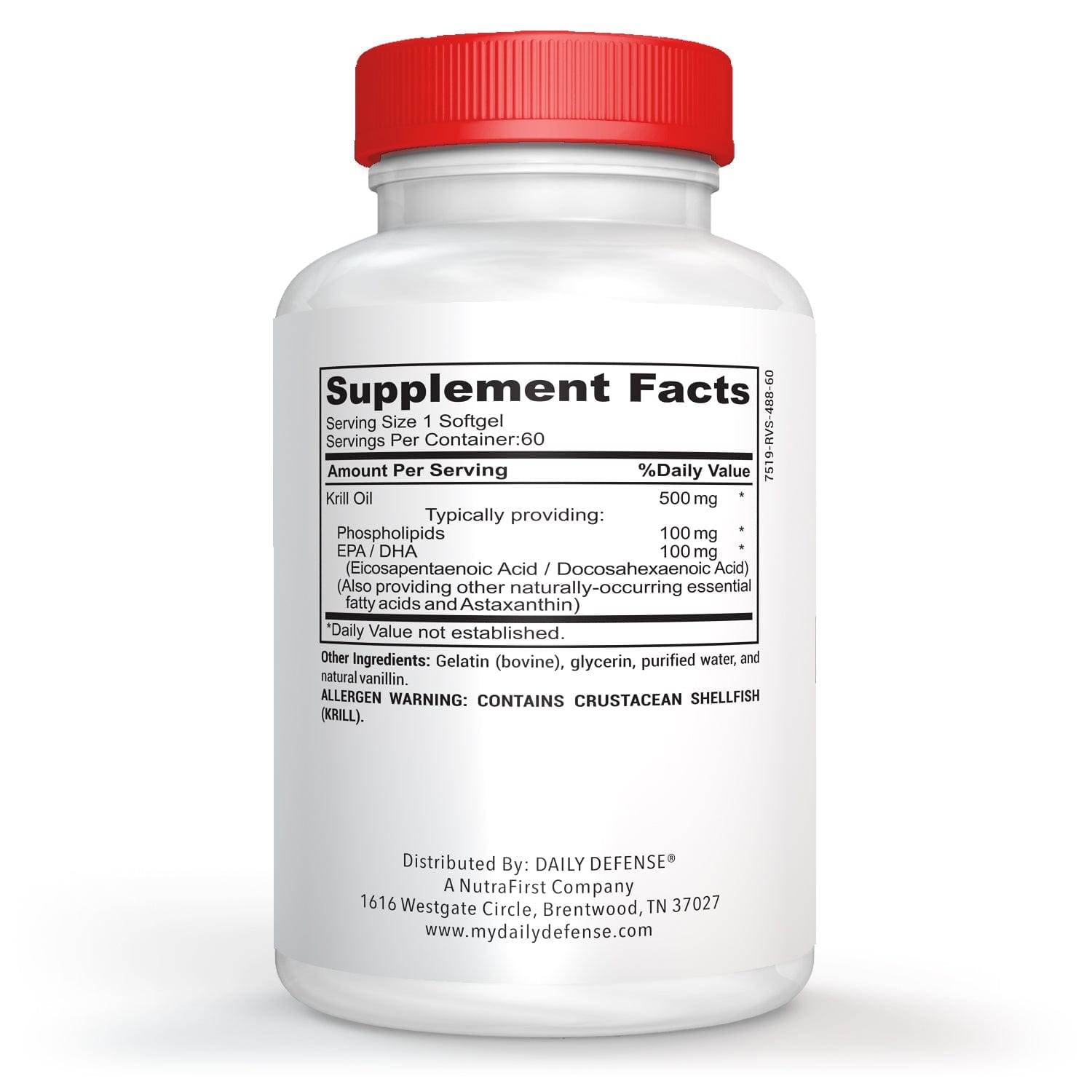 Antarctic Krill Oil - Omega 3 Krill Oil 500mg Softgels with EPA, DHA and Astaxanthin Non-GMO Omega 3 Supplement for Joint, Heart, Brain and Immunity