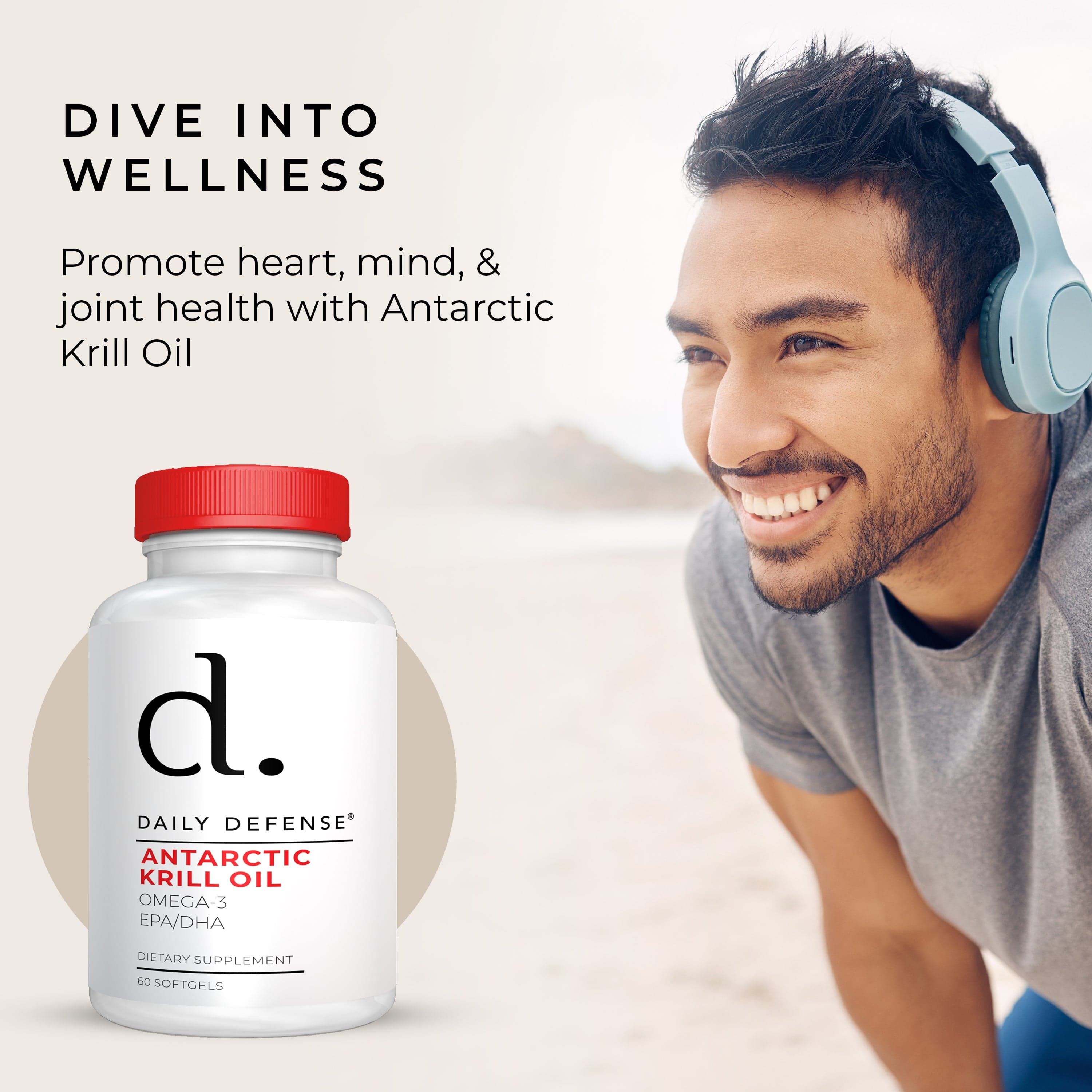 Antarctic Krill Oil - Omega 3 Krill Oil 500mg Softgels with EPA, DHA and Astaxanthin Non-GMO Omega 3 Supplement for Joint, Heart, Brain and Immunity