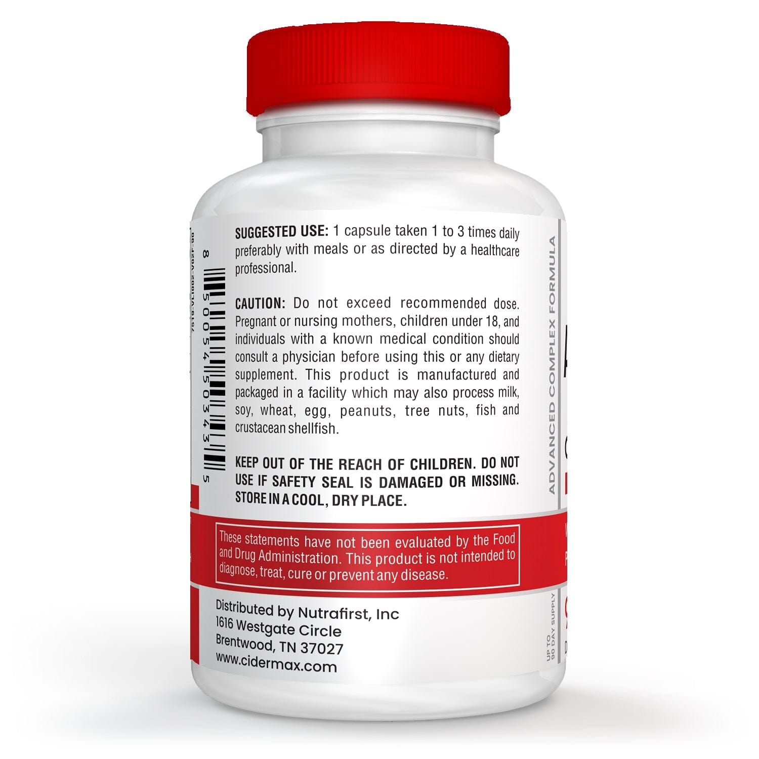 Cidermax Apple Cider Vinegar Complex Capsules, 90 Count with Kelp, Spirulina, Ioidine, B6. Minerals and more