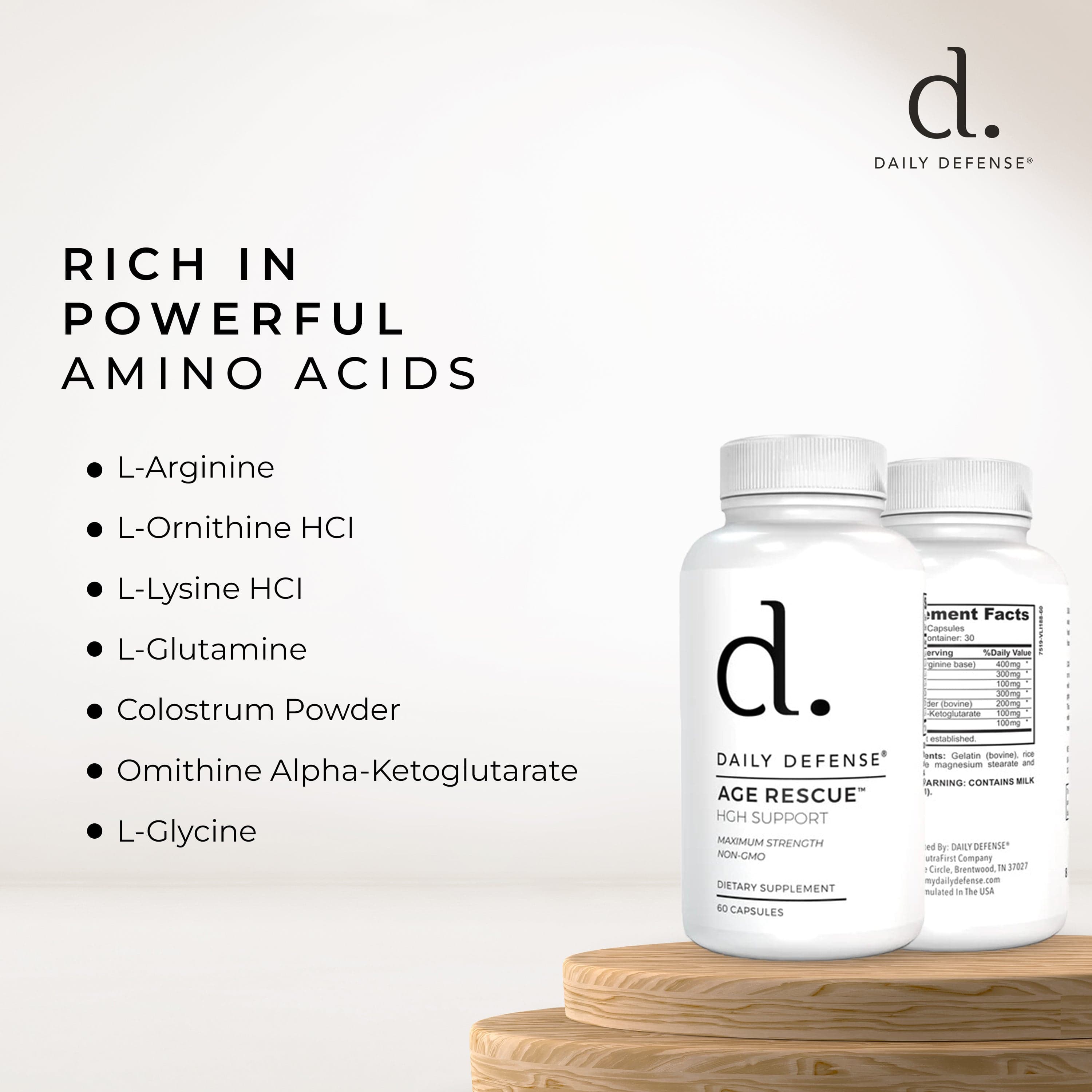 AGE RESCUE HGH Support by Daily Defense