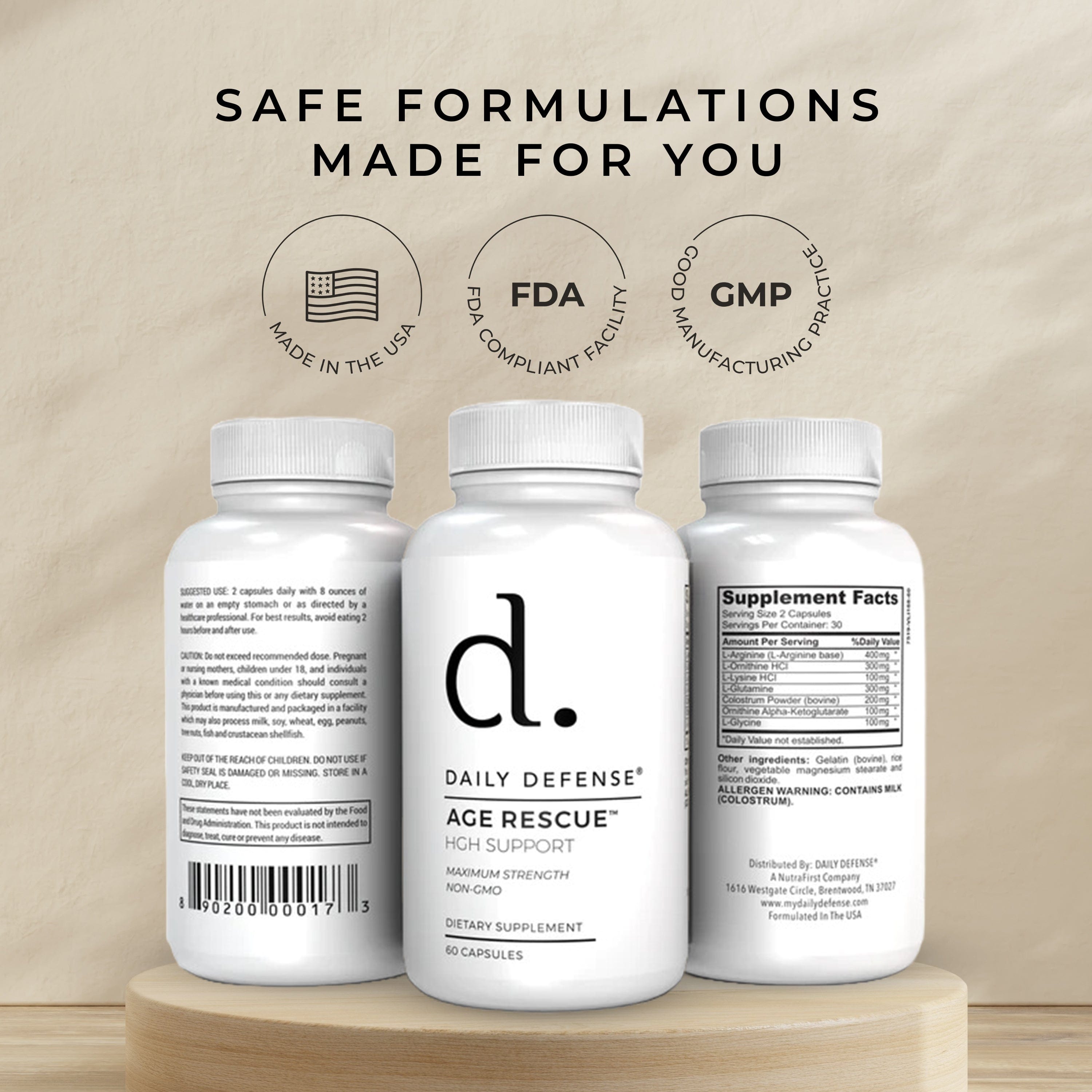 AGE RESCUE HGH Support by Daily Defense