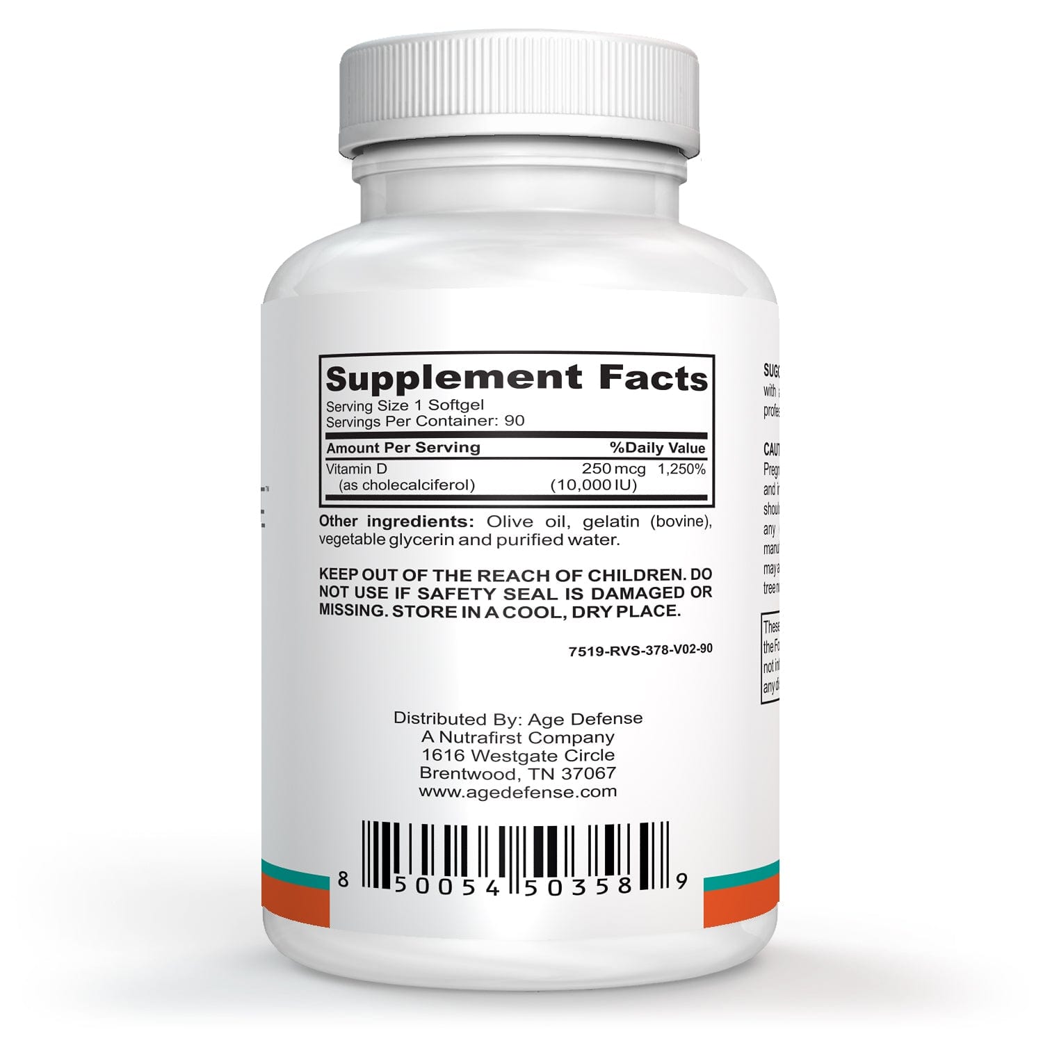 AGE DEFENSE Vitamin D3 10,000 IU Supplements