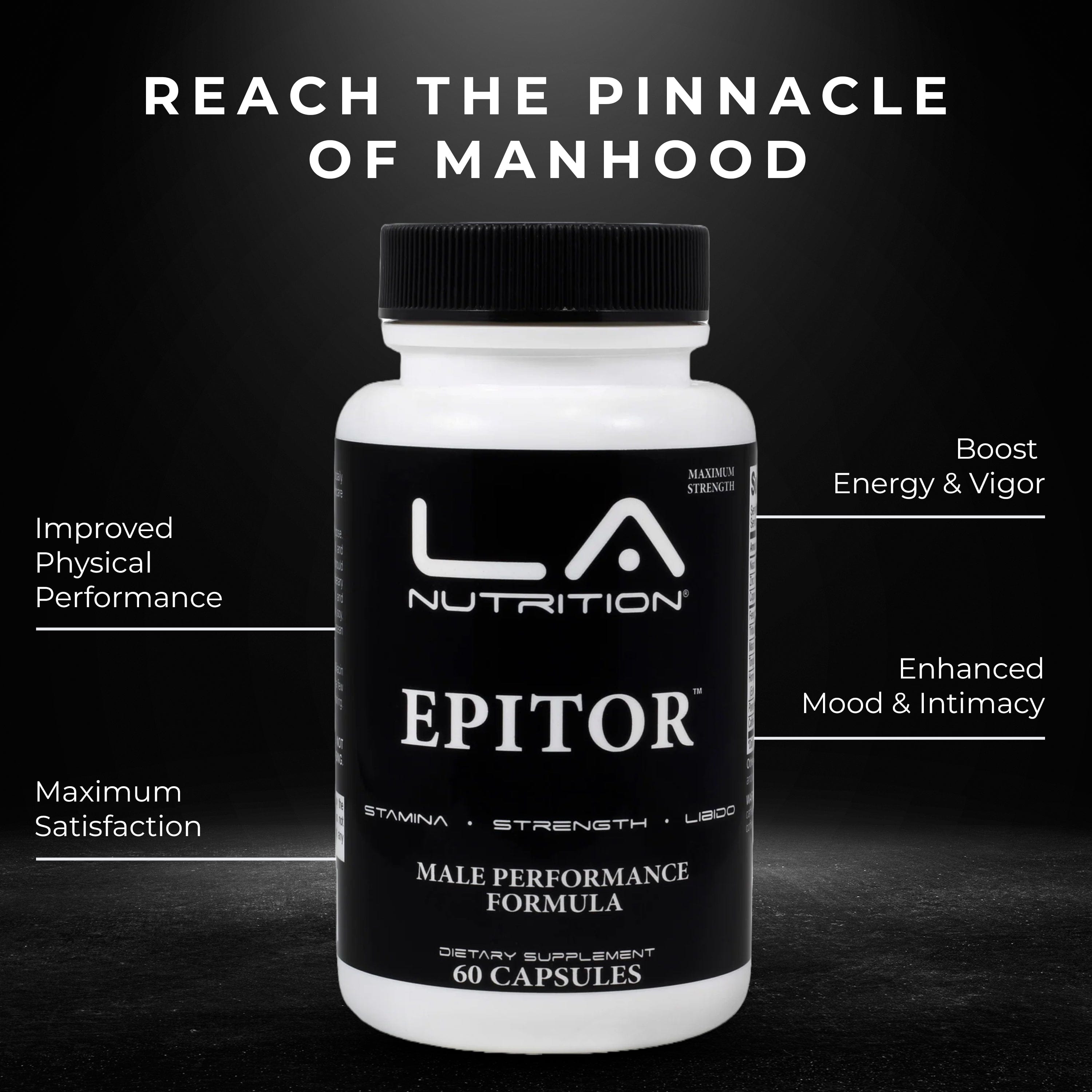 EPITOR Free Testosterone Booster for Men Male Enhancement Supplement with Fenugreek, Tribulus Terrestris, Maca Root Powder, Tongkat Ali Powder & More - Male Vitality, Stamina & Energy Booster