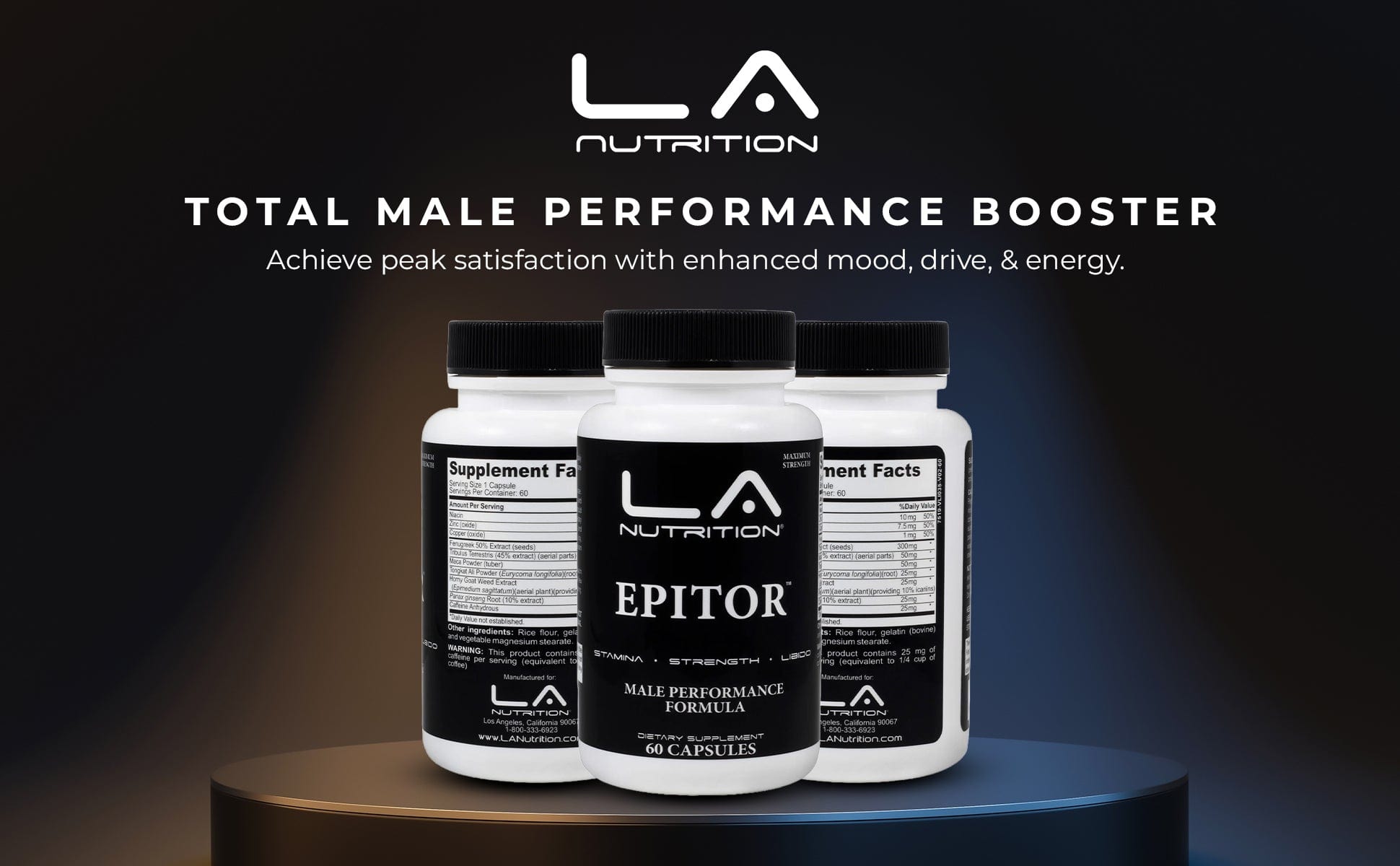 EPITOR Free Testosterone Booster for Men Male Enhancement Supplement with Fenugreek, Tribulus Terrestris, Maca Root Powder, Tongkat Ali Powder & More - Male Vitality, Stamina & Energy Booster