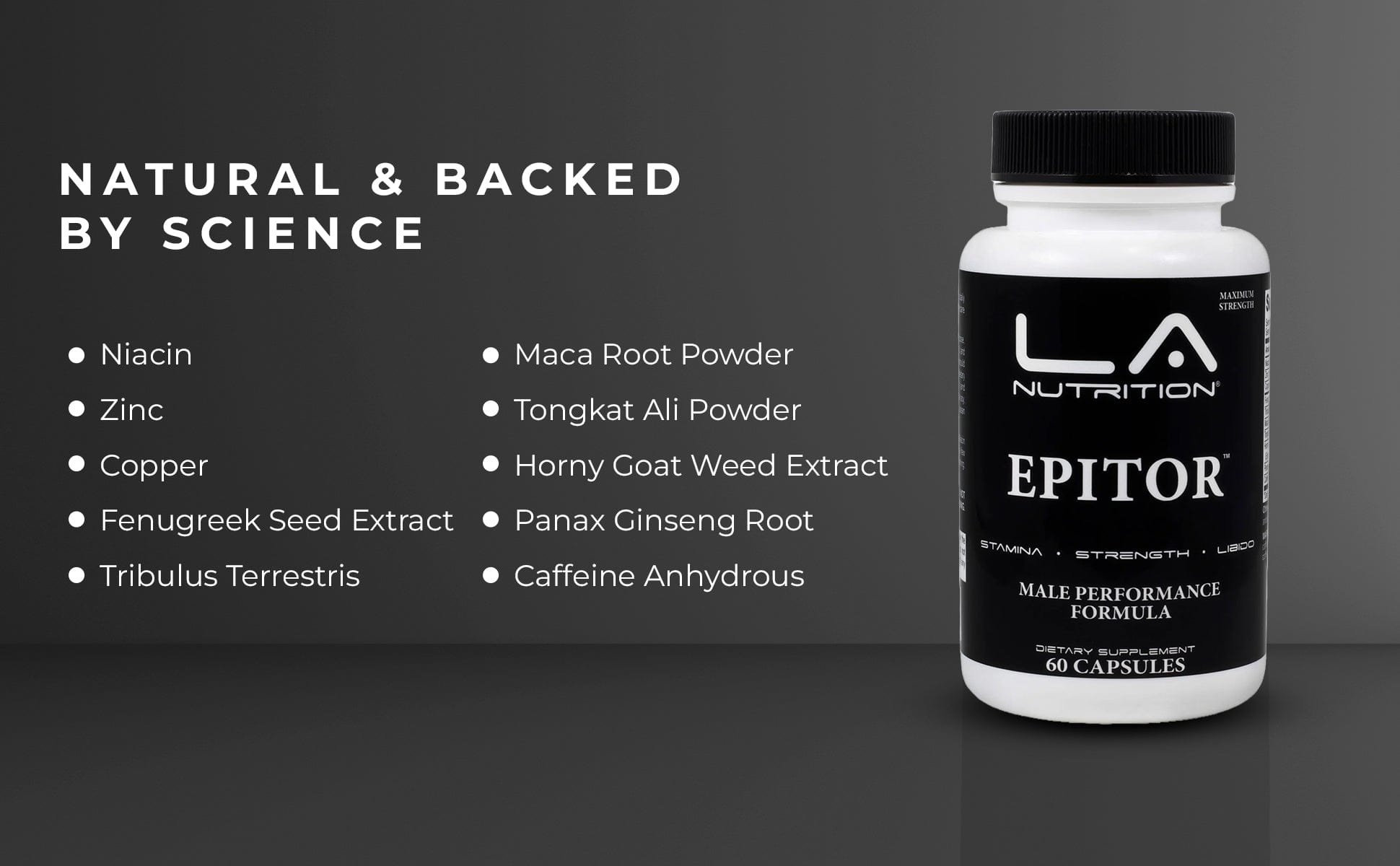 EPITOR Free Testosterone Booster for Men Male Enhancement Supplement with Fenugreek, Tribulus Terrestris, Maca Root Powder, Tongkat Ali Powder & More - Male Vitality, Stamina & Energy Booster