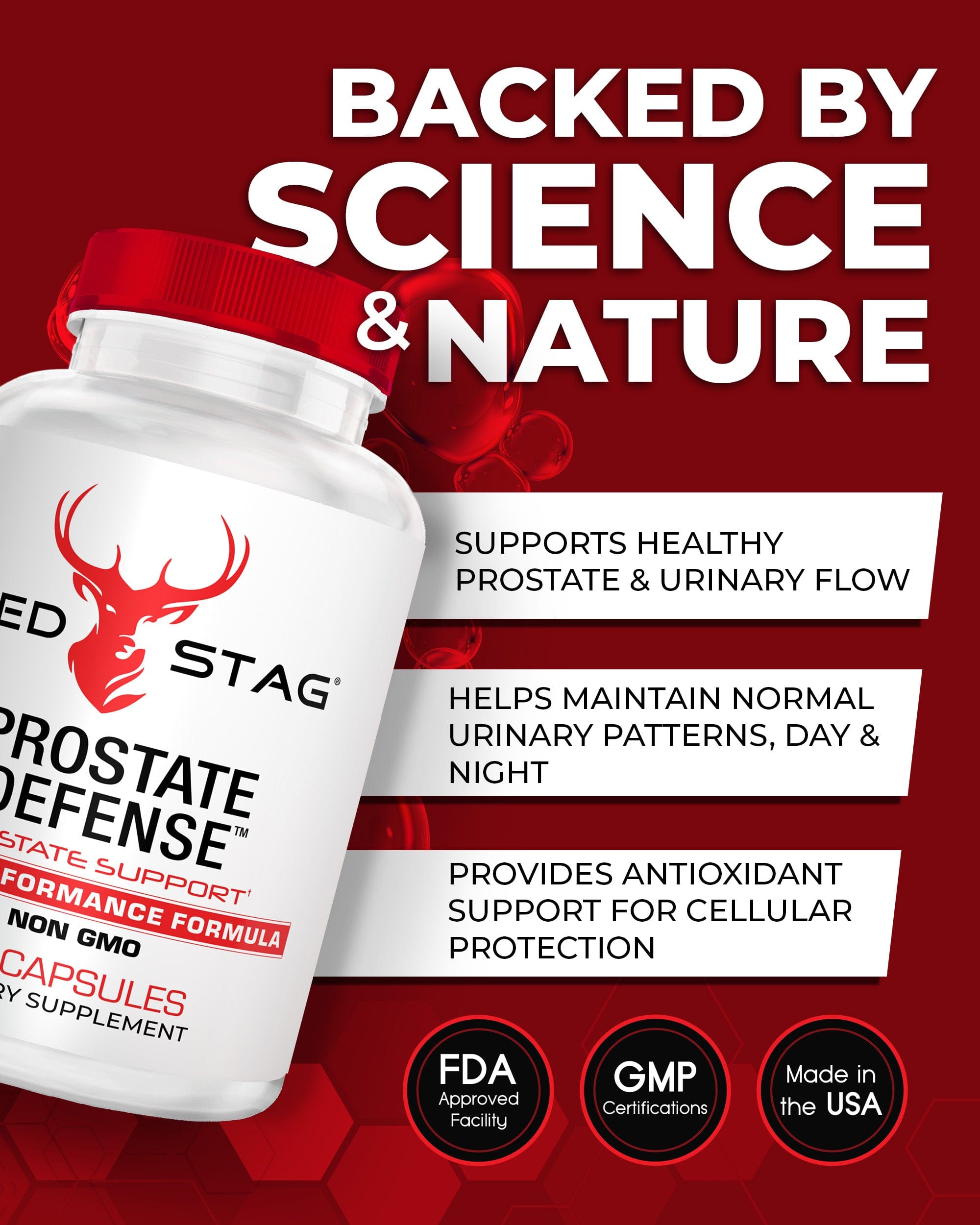 Red Stag Prostate Defense Prostate Support Pills