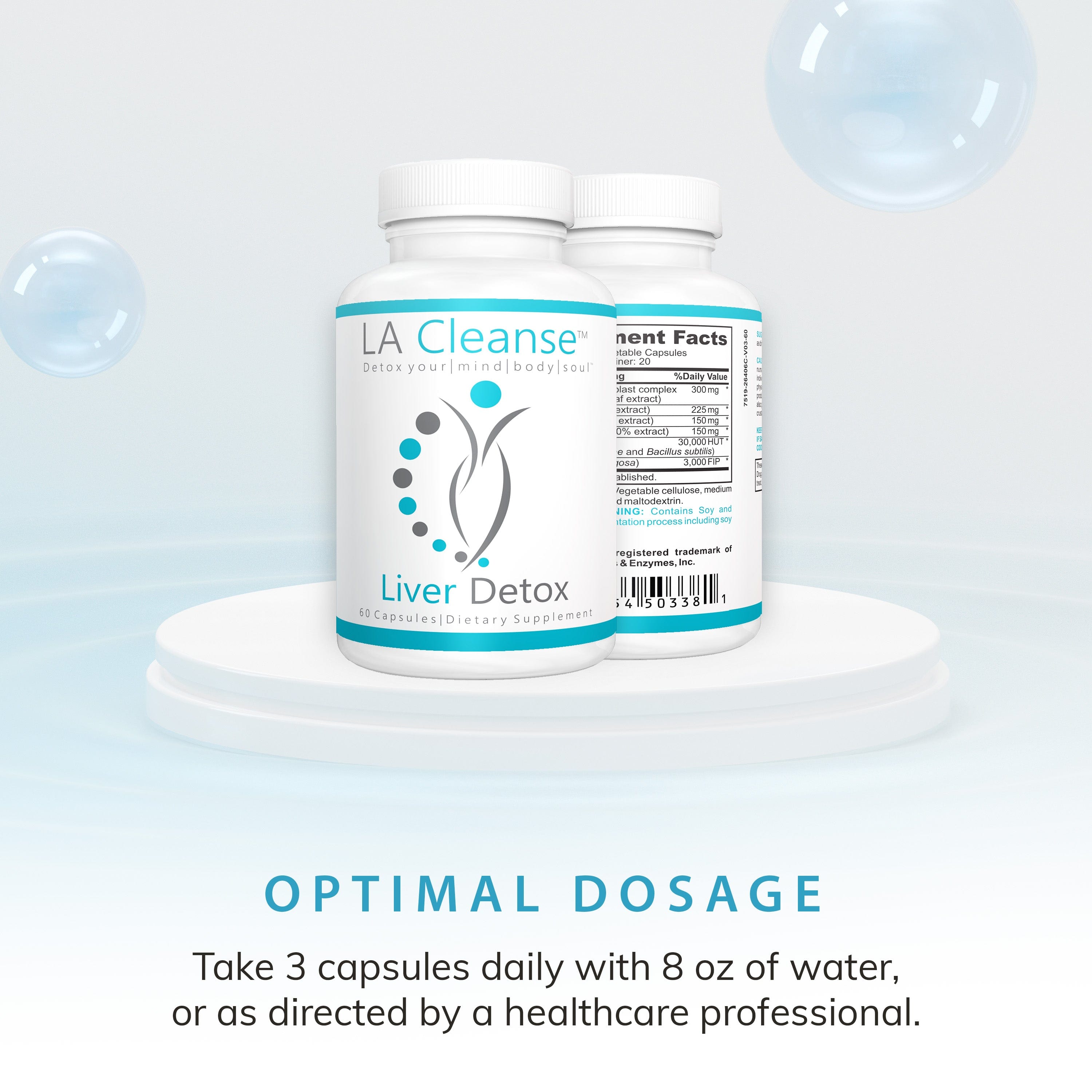 Liver Detox Supplements - 60 Capsules - 300 mg Solarplast Spinach Leaf Extract, Artichoke Leaf, Milk Thistle Seed for Liver Cleanse Detox & Repair and Smoother Digestion by LA Cleanse