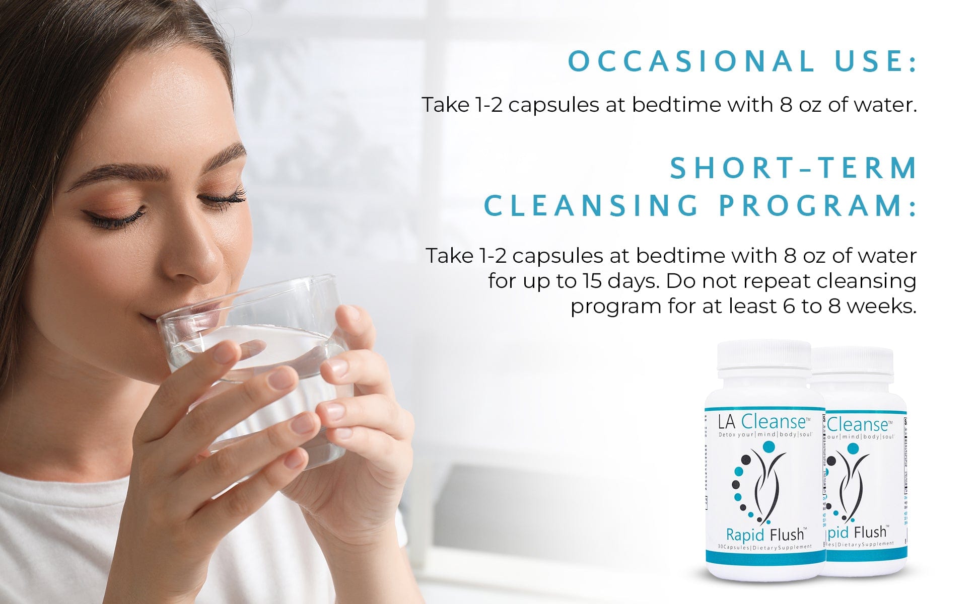 15 Day Cleanse and Detox - Rapid Flush Colon Cleanse Digestive Supplements for Optimal Gut & Digestion Bowel Cleanse - Cascara Sagrada, Senna Leaf, & Psyllium Husk Capsules by LA Cleanse