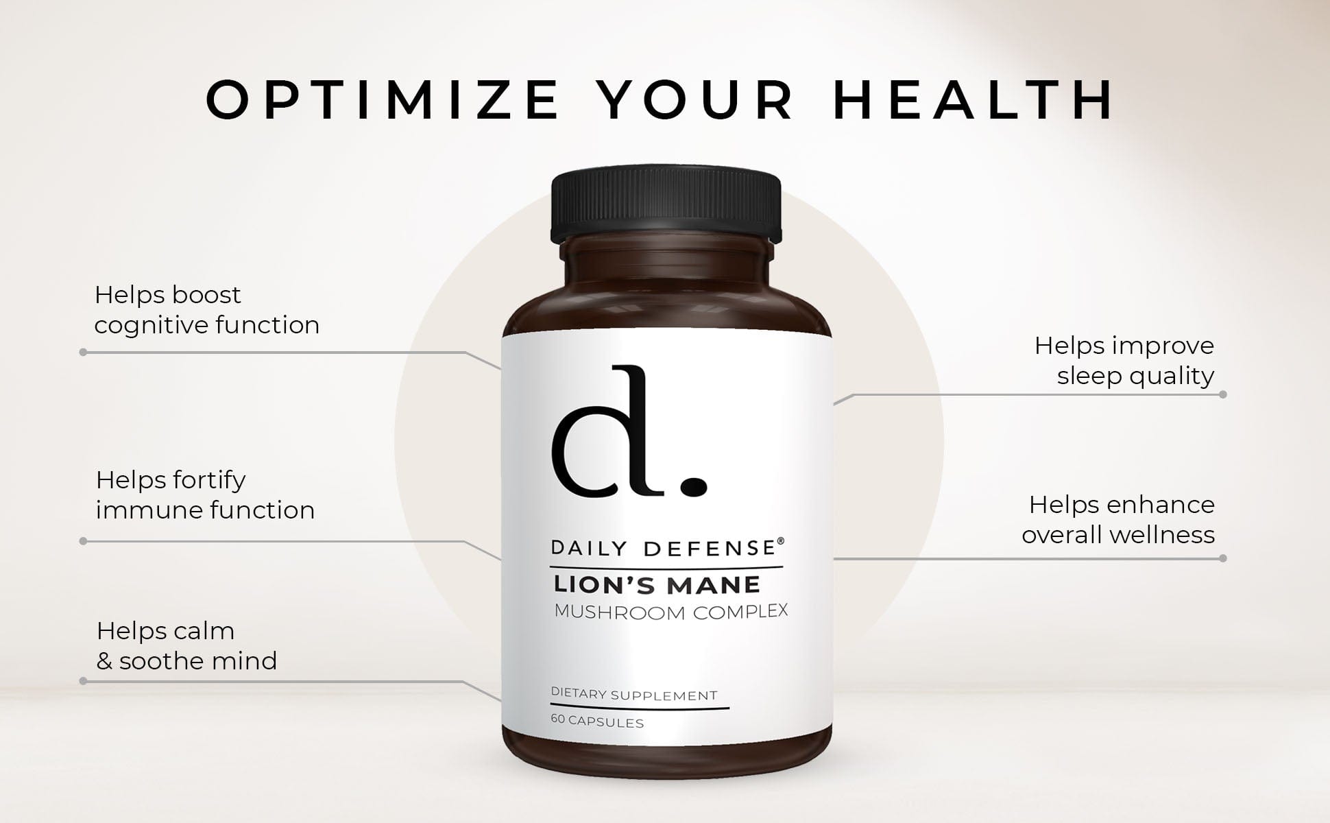 Lions Mane Mushroom Complex Supports Focus, Immunity and Memory by Daily Defense