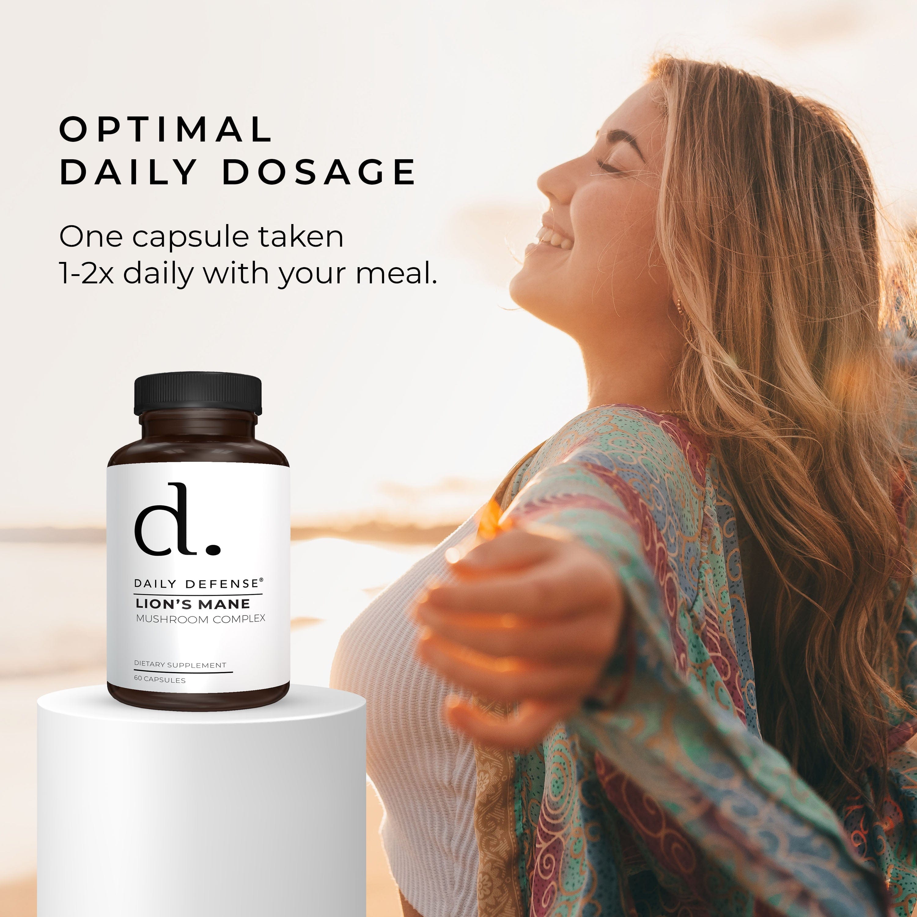 Lions Mane Mushroom Complex Supports Focus, Immunity and Memory by Daily Defense
