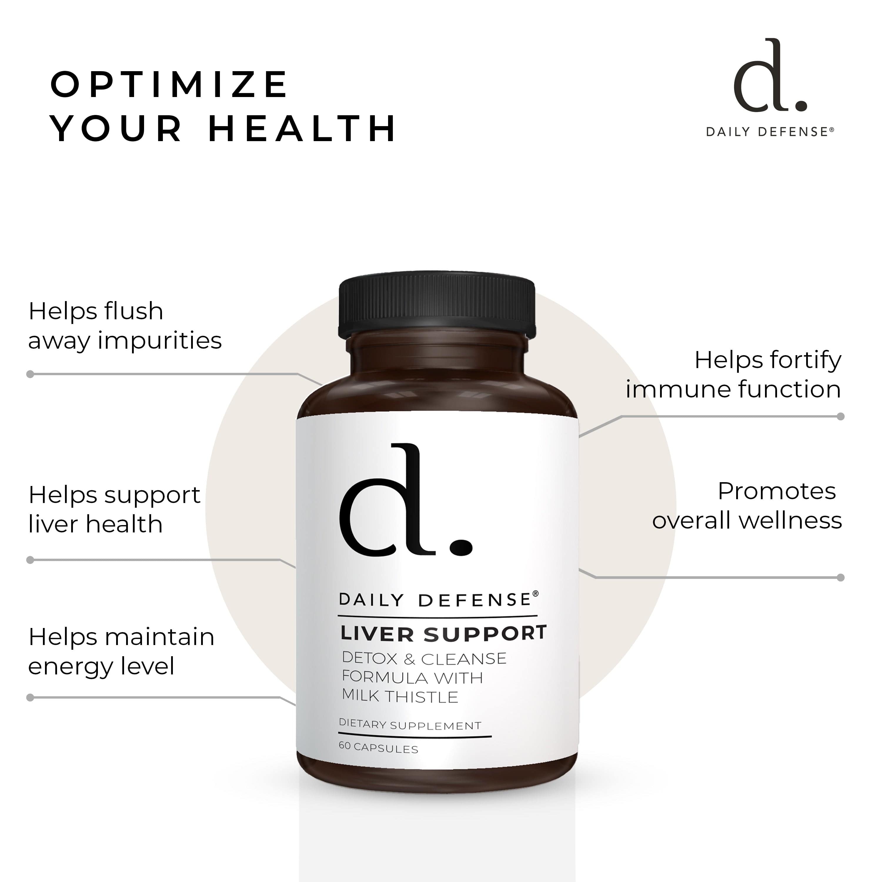 Daily Defense - Liver Support I Detox & Cleanse Formula With Milk Thistle