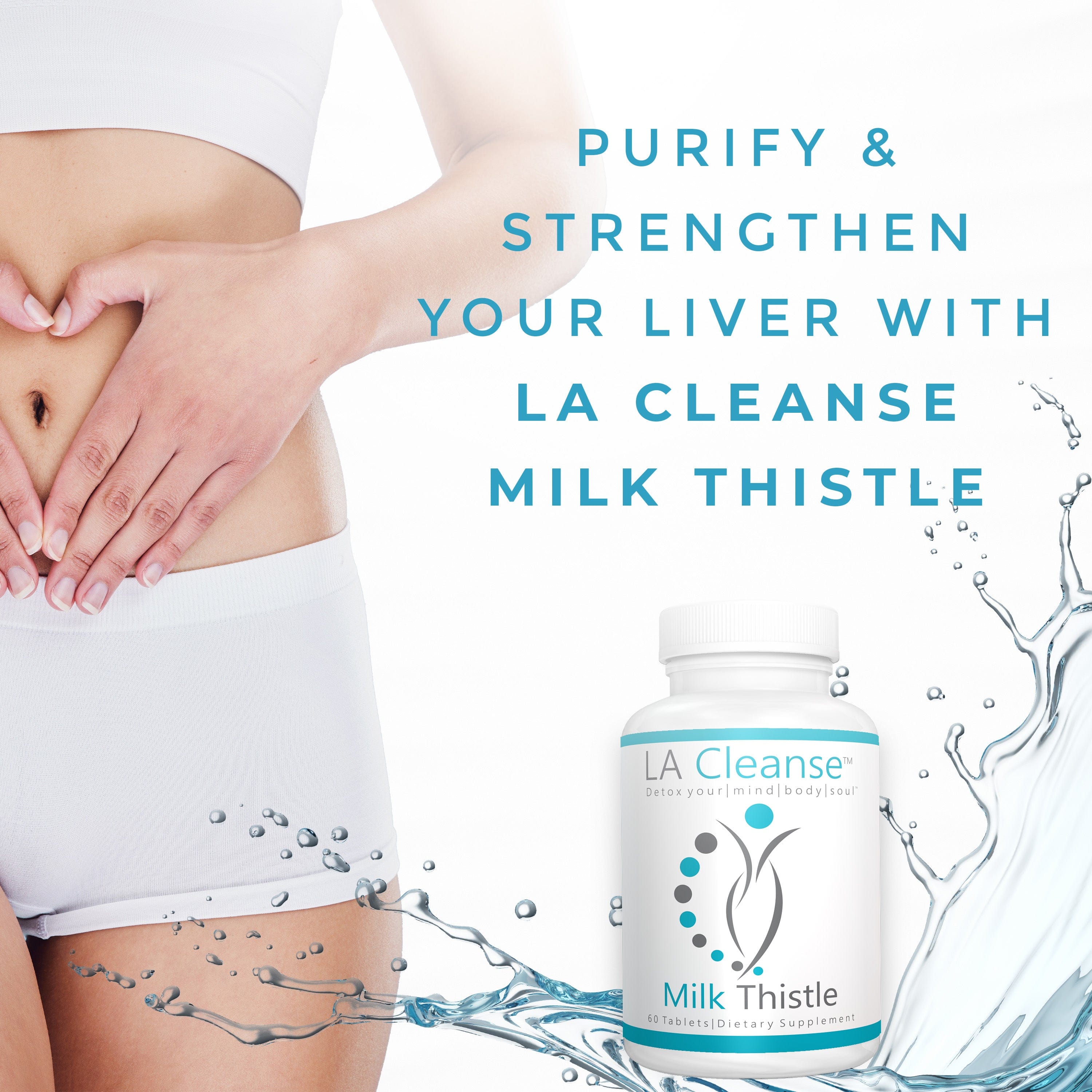 Milk Thistle Supplement - 60 Tablets - 450 mg Milk Thistle Complex for Complete Liver Cleanse Detox & Repair & Overall Wellness - Liver Support Supplement for Men and Women by LA Cleanse