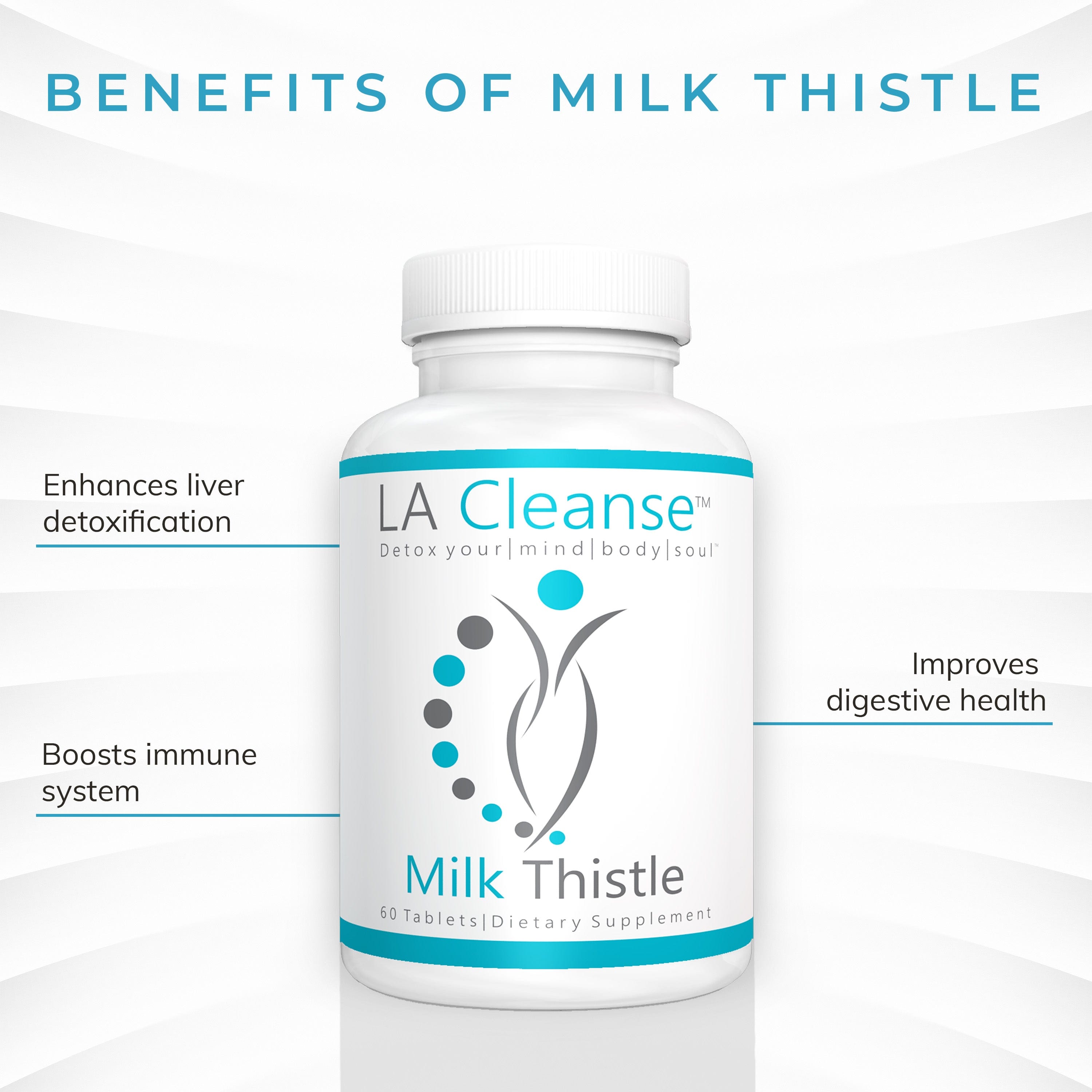 Milk Thistle Supplement - 60 Tablets - 450 mg Milk Thistle Complex for Complete Liver Cleanse Detox & Repair & Overall Wellness - Liver Support Supplement for Men and Women by LA Cleanse
