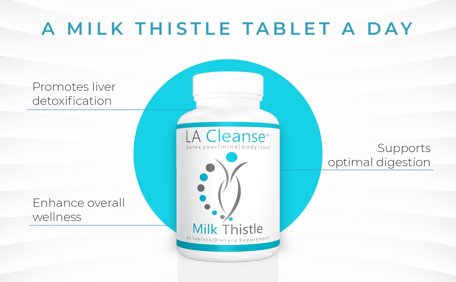 Milk Thistle Supplement - 60 Tablets - 450 mg Milk Thistle Complex for Complete Liver Cleanse Detox & Repair & Overall Wellness - Liver Support Supplement for Men and Women by LA Cleanse