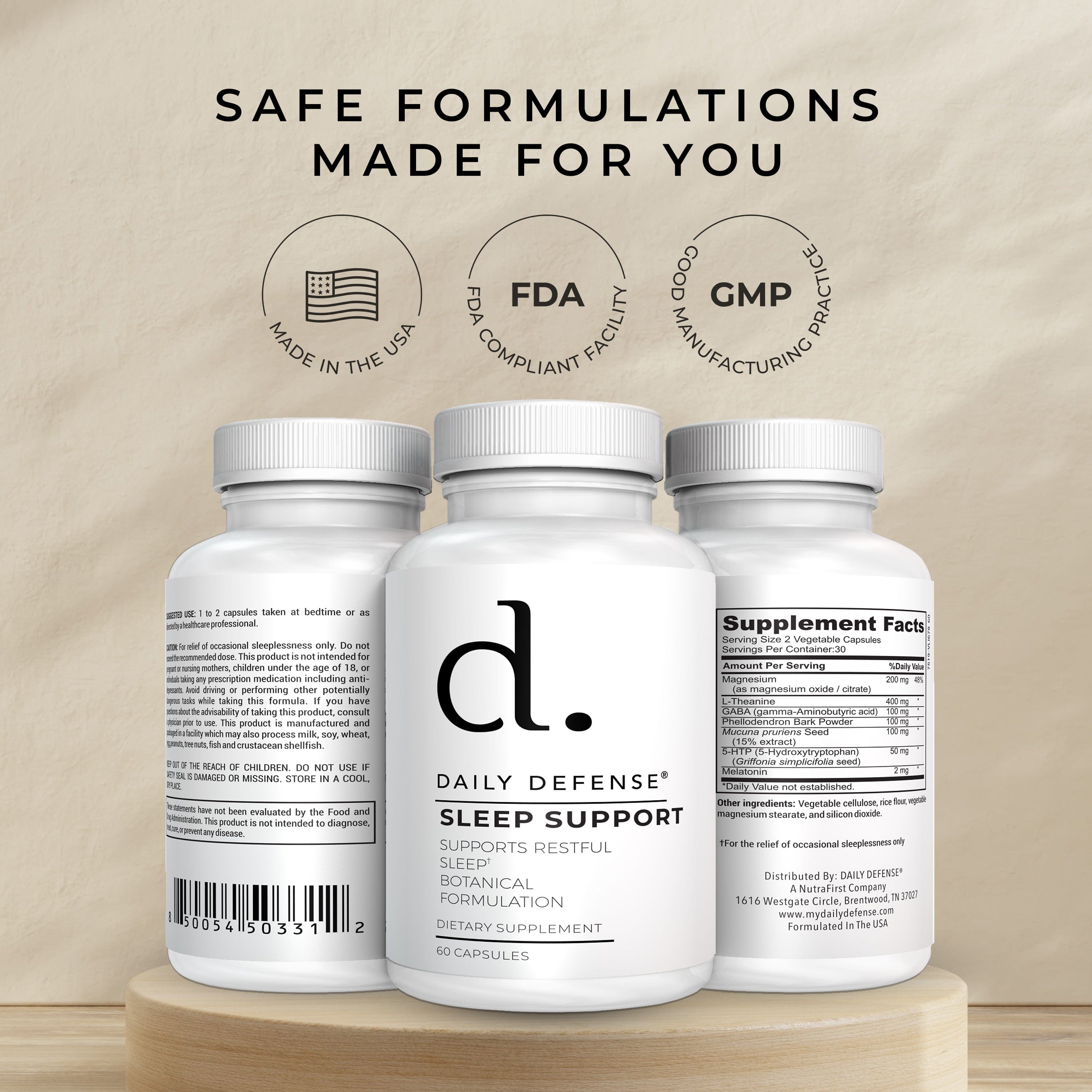 Sleep Support Natural Sleep Formulation with Melatonin, 5-HTP and Gaba
