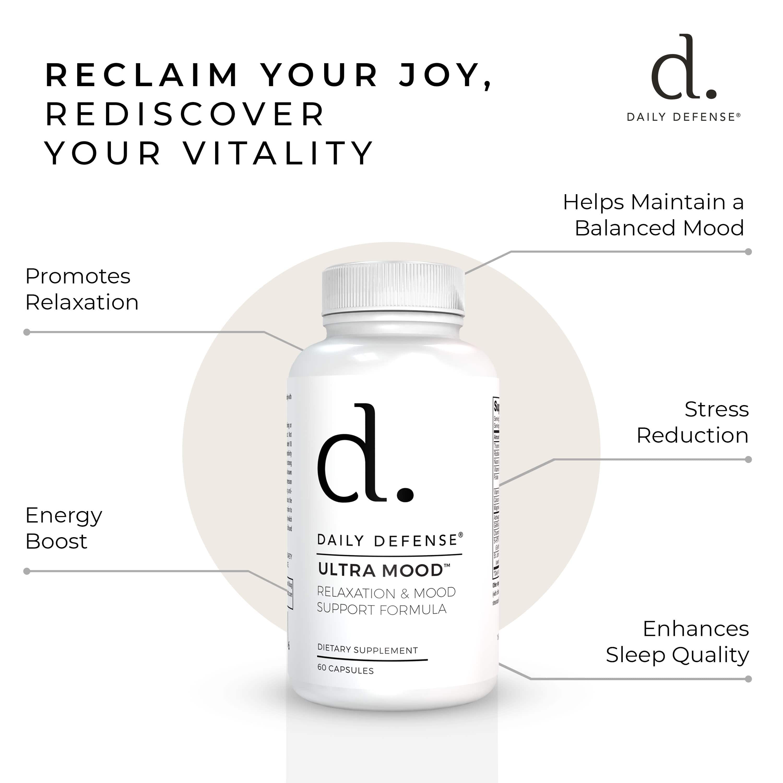 ULTRA MOOD Relaxation & Mood Support Anxiety Formula by Daily Defense