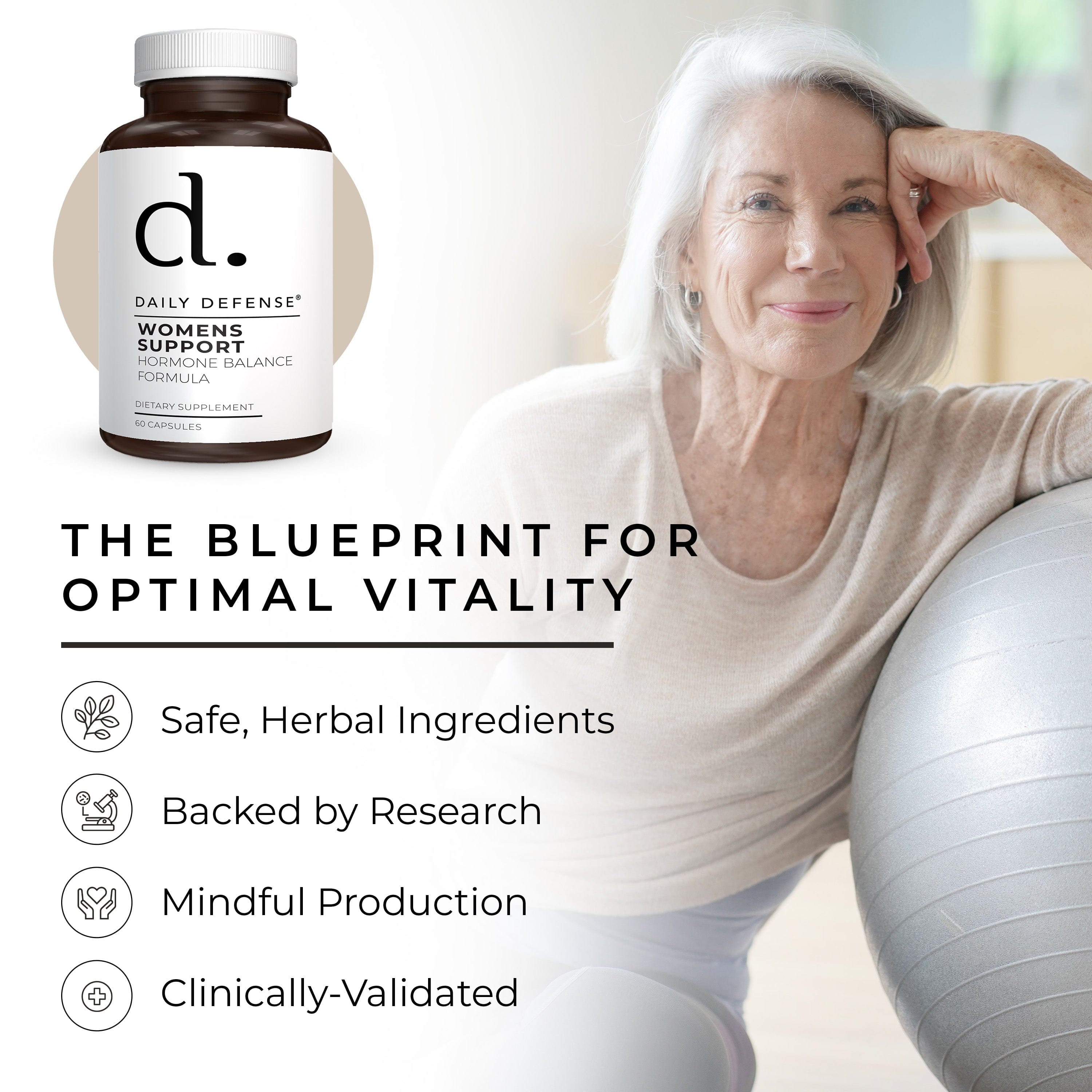 Menopause Support Hormone Balance Formula for Women by Daily Defense
