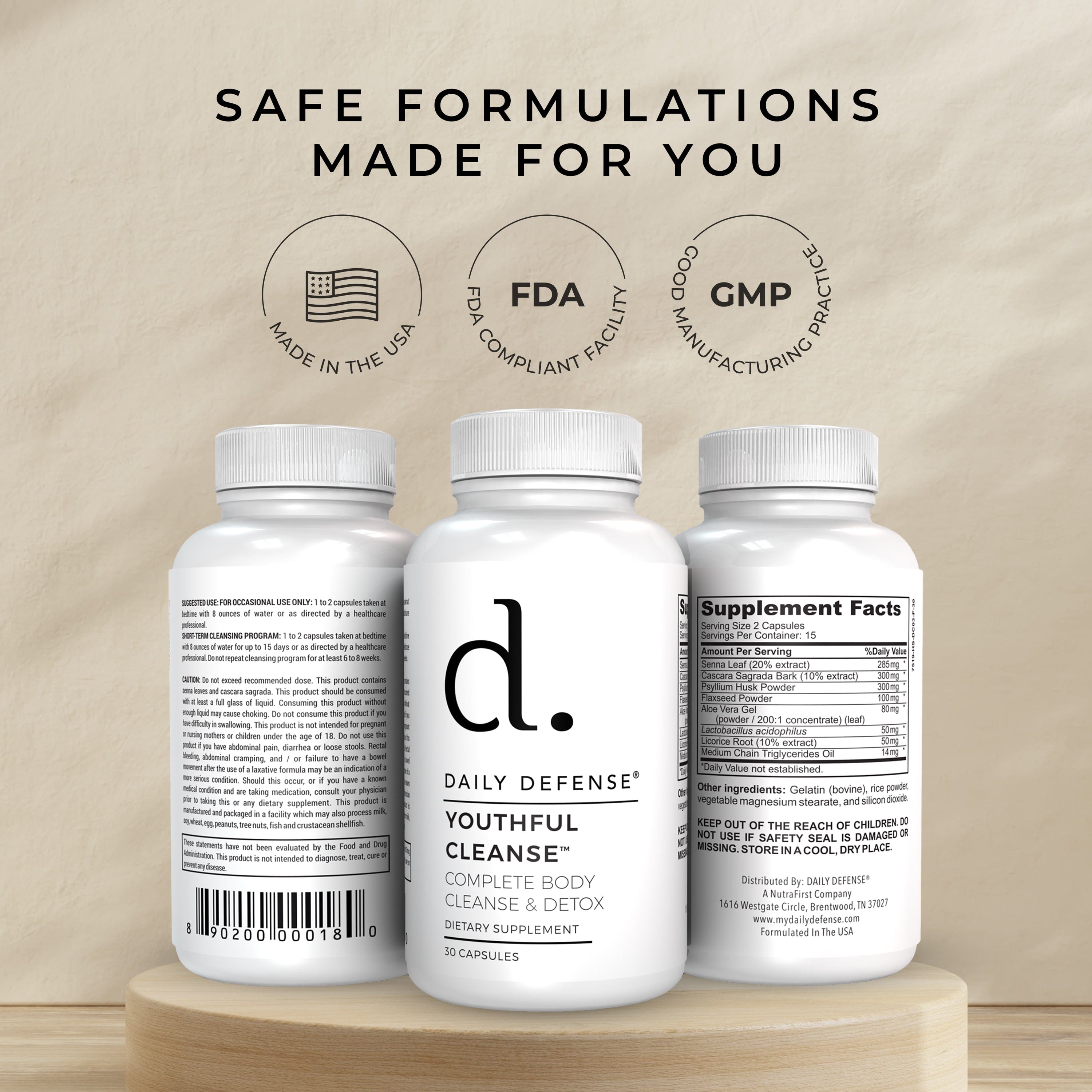 Youthful Cleanse Colon Cleanser & Detox for Optimal Gut Health, & Regular Bowel Movements - Detox Cleanse with Psyllium Husk, Cascara Sagrada & Senna Leaf