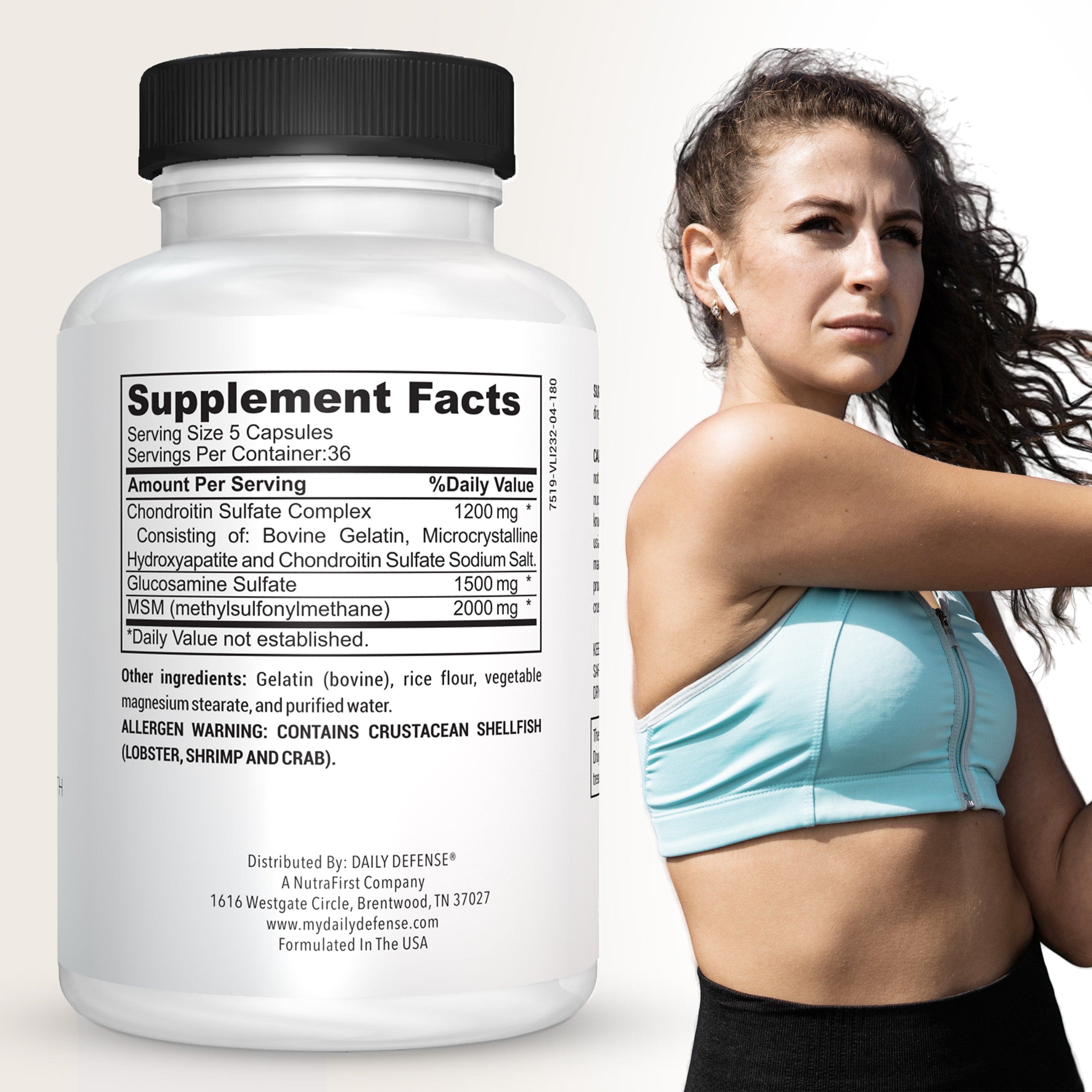 Youthflex Joint Support Formula with MSM, Glucosamine and Chondroitin Advanced Joint Health by Daily Defense