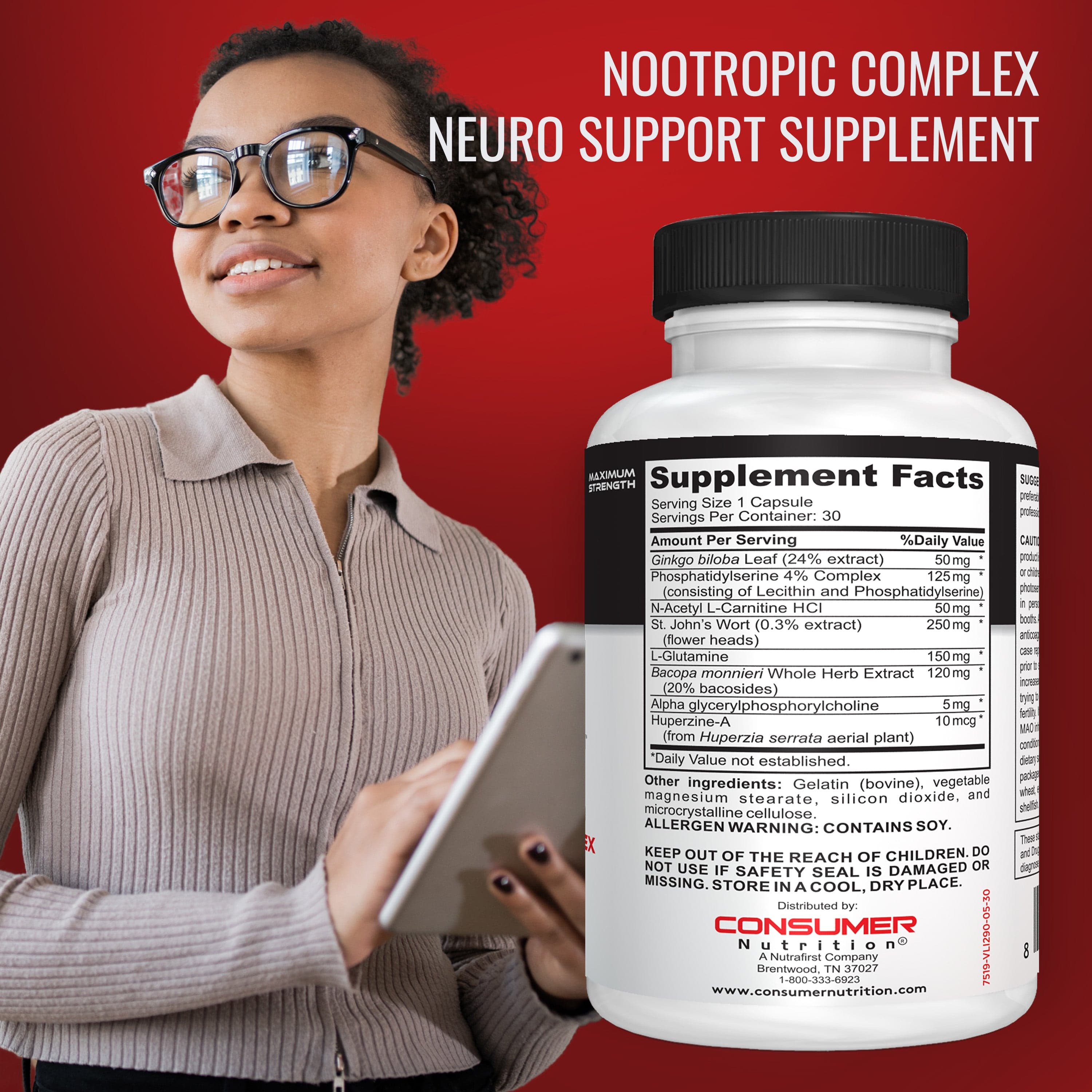 Memory Defense Nootropic Complex Supplement By Consumer Nutrition