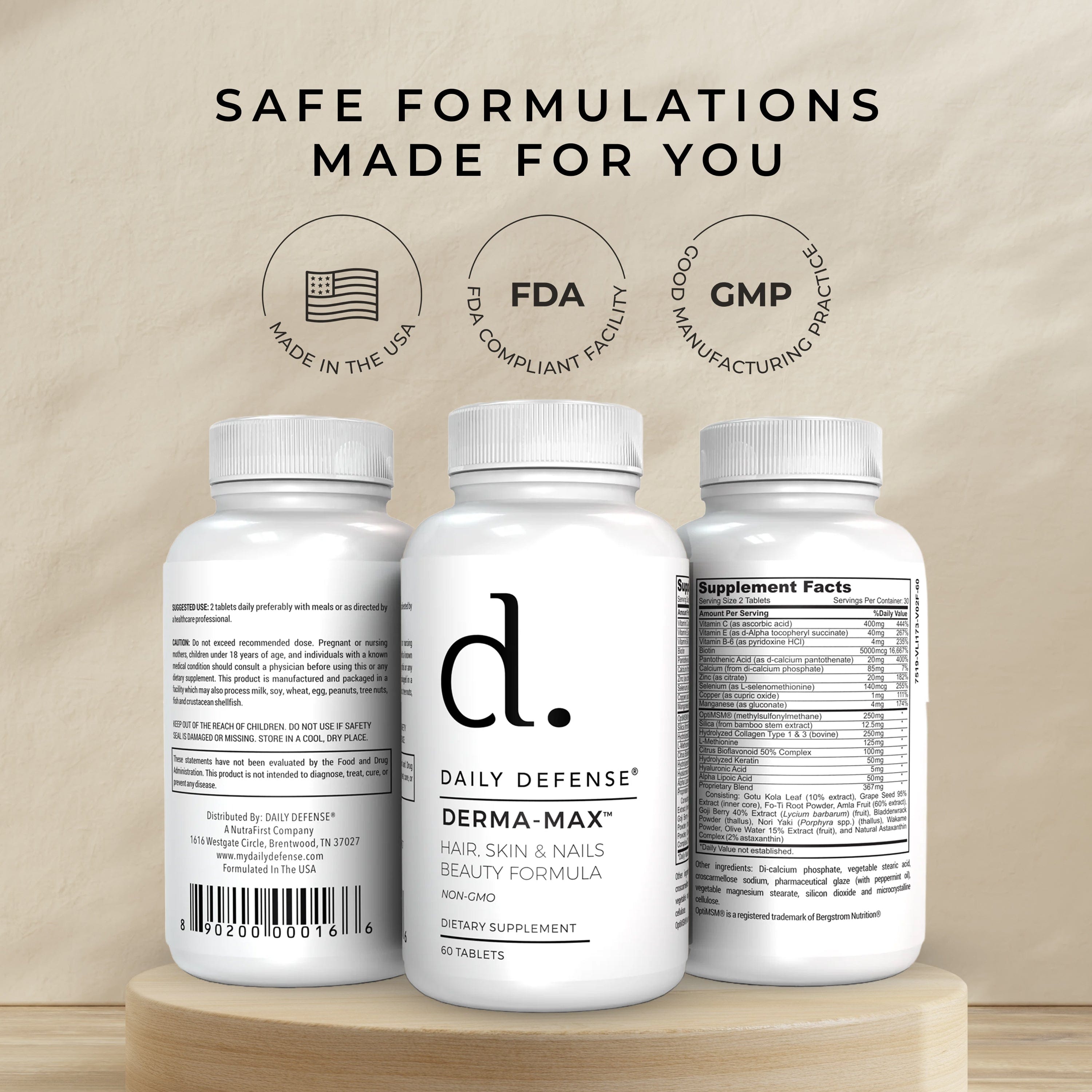 Daily Defense Derma-Max Hair, Skin & Nails Beauty Formula