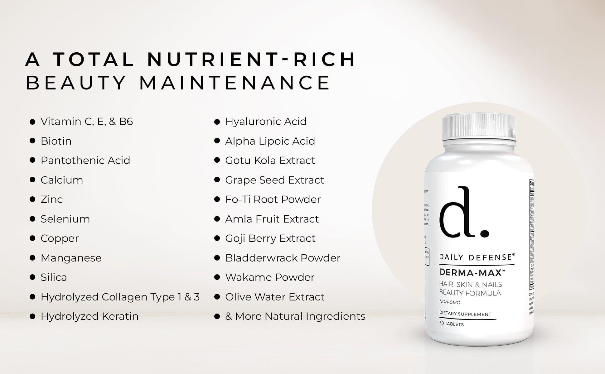Daily Defense Derma-Max Hair, Skin & Nails Beauty Formula