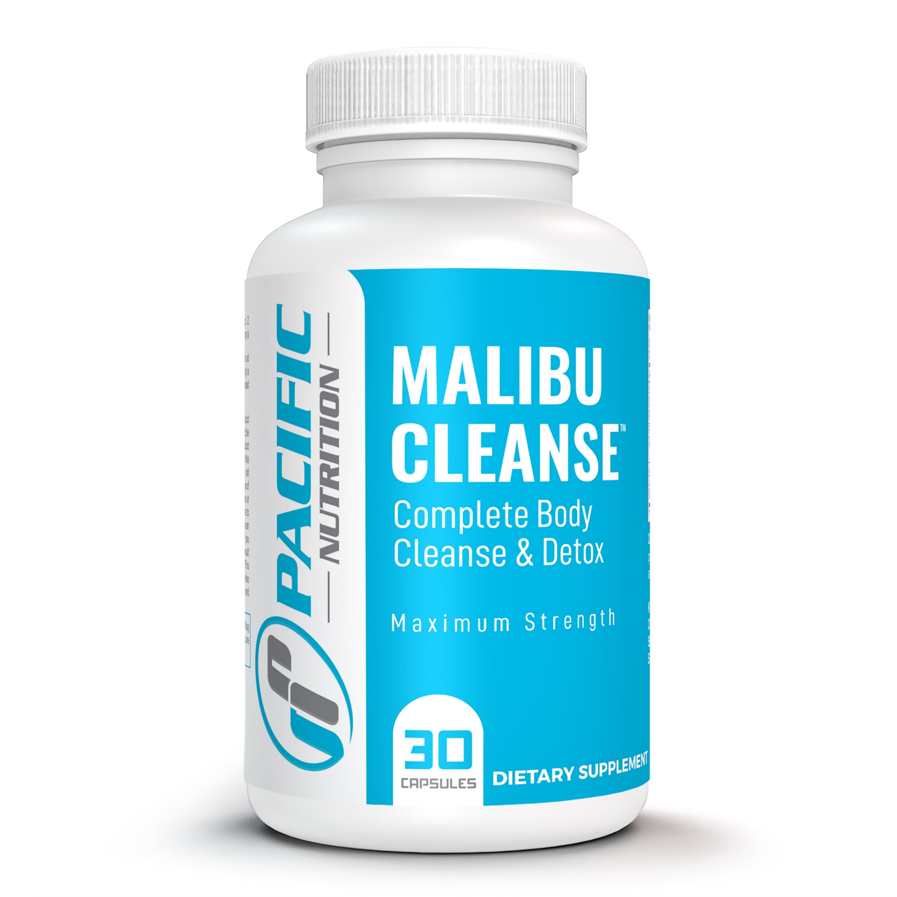 Malibu Cleanse Complete Body & Intestinal Cleanse with Senna Leaf, Cascara Sagrada Bark & Aloe Vera - Natural Detox for Men’s & Women’s Health by Pacific Nutrition, 30 Capsules