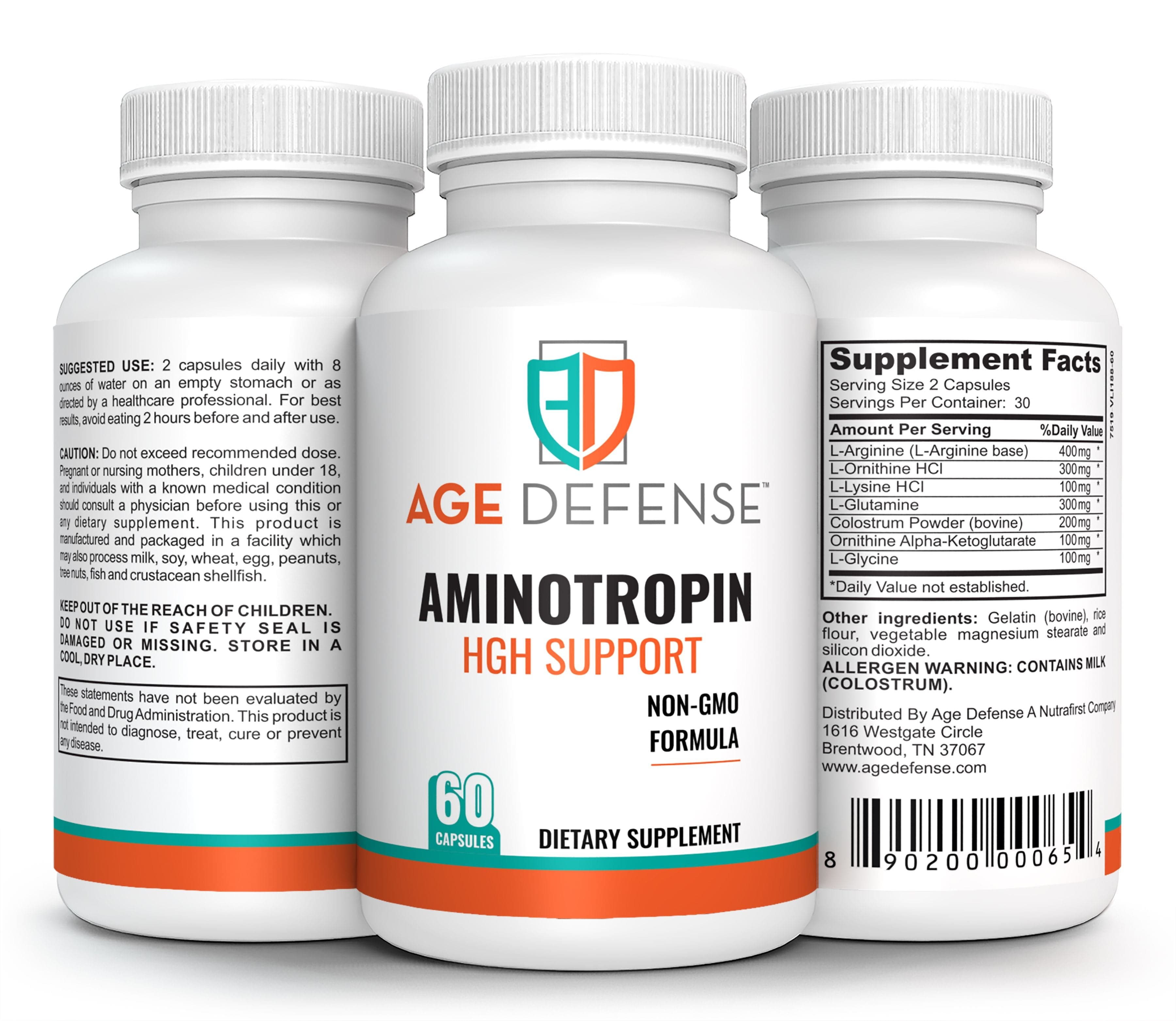 AGE DEFENSE AMINOTROPIN HGH Support Anti-Aging Amino Acid Formula