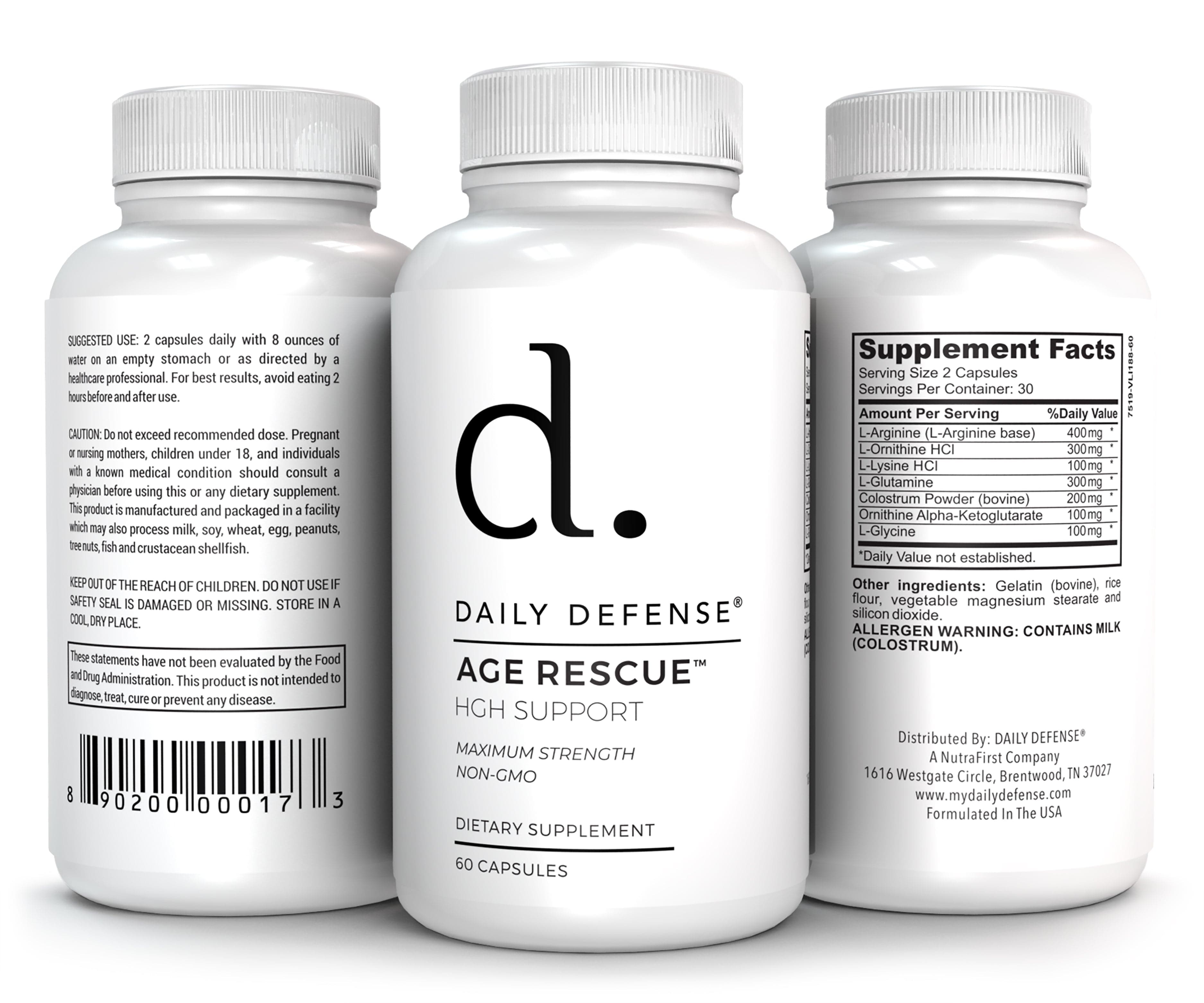 AGE RESCUE HGH Support by Daily Defense