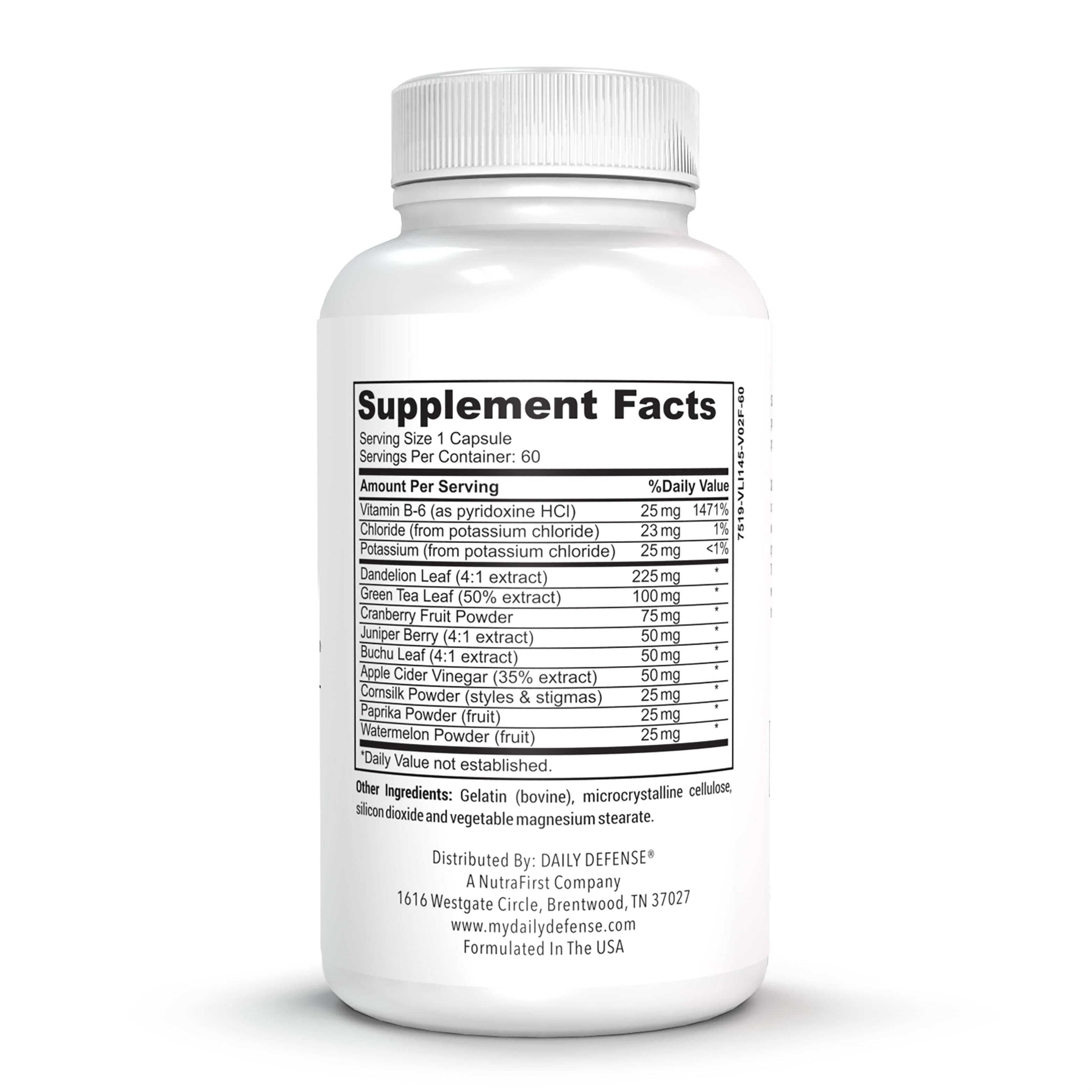 AQUOE Diuretic Pills with Cranberry, Green Tea, Dandelion, Apple Cider Vinegar & More - AQUOE Water Retention Pills for Bloating & Fitness - Water Pills by Daily Defense, 60 Capsules