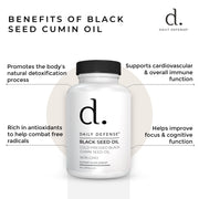 Black Seed Oil Cold Pressed Black Cumin Seed Oil Non-GMO by Daily Defense