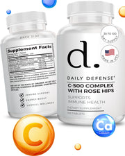 Vitamin C-500 Complex With Rose Hips Immune Health Support by Daily Defense