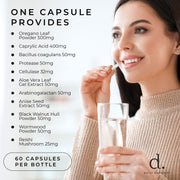 Candida Cleanse Supports Flora Balance with Oregano, Caprylic and Prebiotics Balances Intestinal Health by Daily Defense