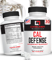 Cal-Defense Bone Strength and Bone Builder Calcium Supplement for Women & Men - With Calcium with Vitamin D, C, K, Magnesium, Bromelain, & Ipriflavone for Stronger Bones 90 Calcium Tablets