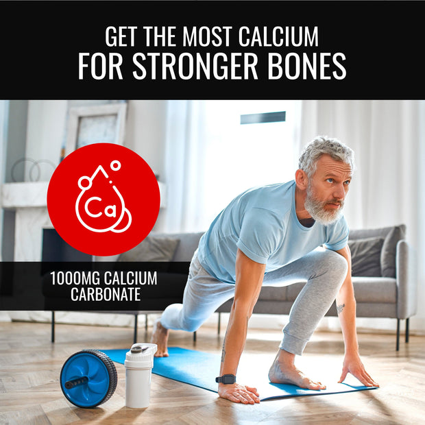 Cal-Defense Bone Strength and Bone Builder Calcium Supplement for Women & Men - With Calcium with Vitamin D, C, K, Magnesium, Bromelain, & Ipriflavone for Stronger Bones 90 Calcium Tablets