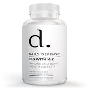 Vitamin D3 With K-2 Immune And Bone Health Support  Chewable Tablets Cherry Flavor by Daily Defense