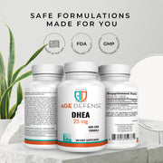 Age Defense DHEA 25mg Capsules - DHEA Supplements, 50 Capsules - Natural Energy Support & Immune Support - Supports Vitality, Skin Elasticity, & Overall Wellness - DHEA Supplement for Women & Men