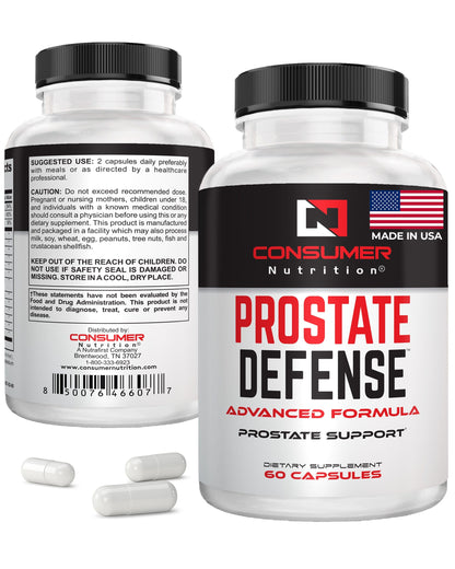 Prostate Defense – Prostate Health Supplements for Men with Saw Palmetto, Stinging Nettle – Prostate Support Supplement for Urinary Flow & Better Sleep – 60 Capsules, 30 Day Supply
