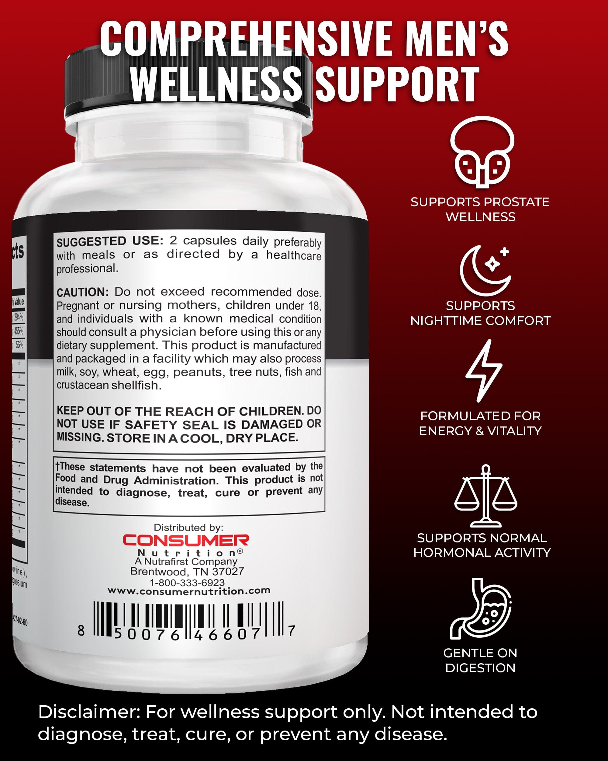 Prostate Defense – Prostate Health Supplements for Men with Saw Palmetto, Stinging Nettle – Prostate Support Supplement for Urinary Flow & Better Sleep – 60 Capsules, 30 Day Supply