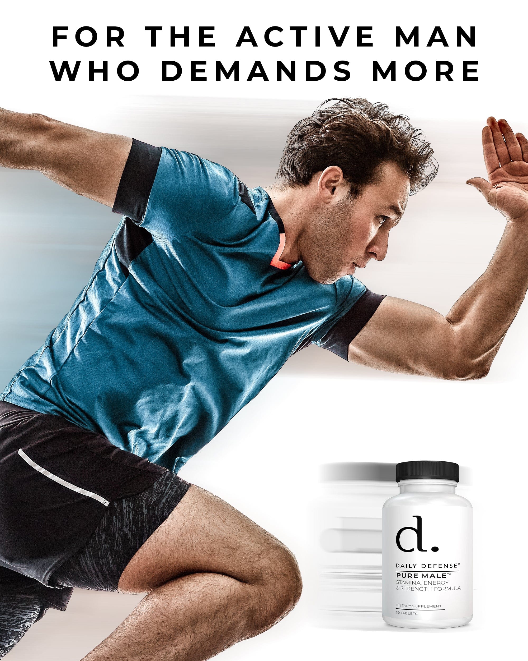 PURE MALE Stamina, Energy & Strength Formula For Men by Daily Defense