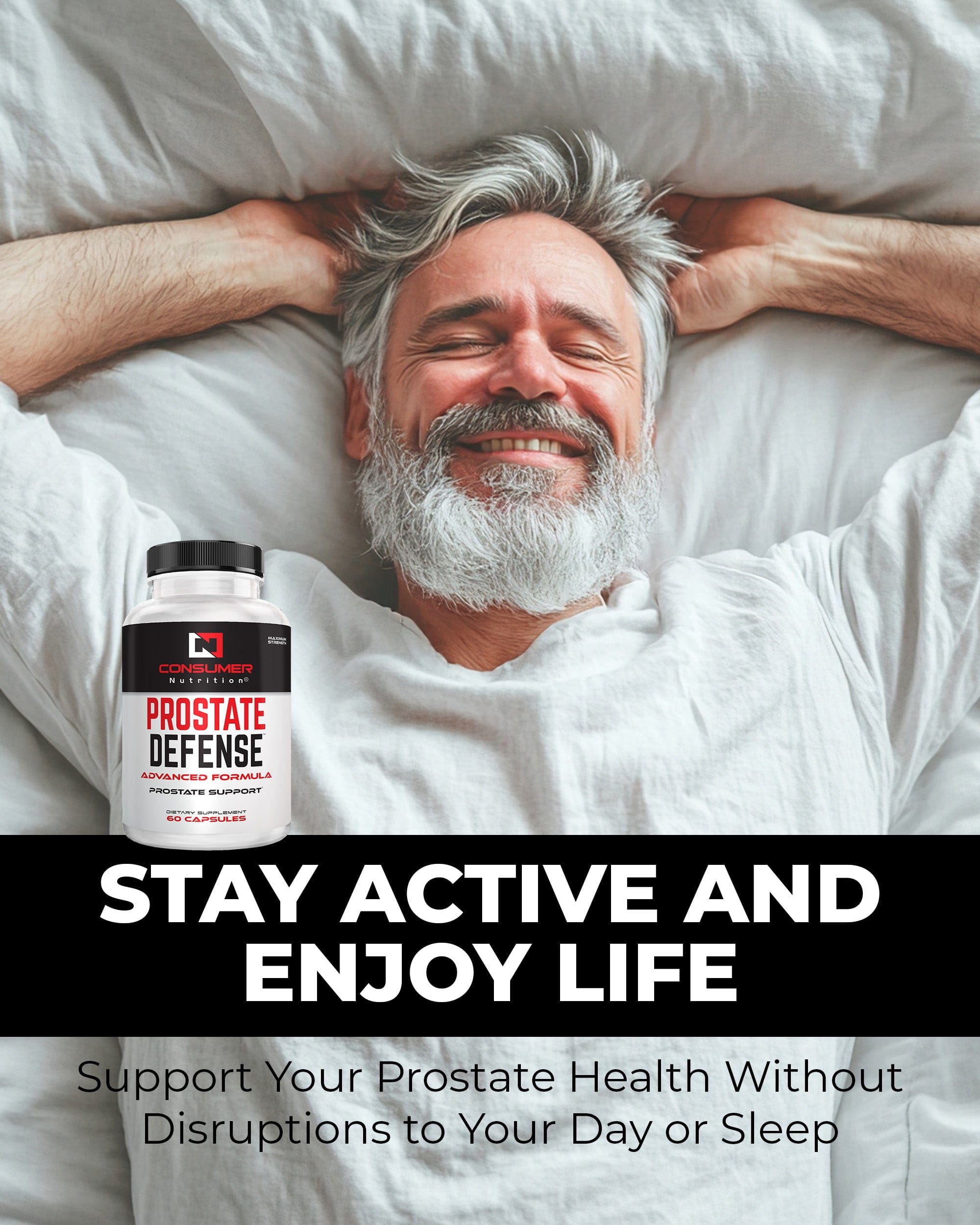 Prostate Defense – Prostate Health Supplements for Men with Saw Palmetto, Stinging Nettle – Prostate Support Supplement for Urinary Flow & Better Sleep – 60 Capsules, 30 Day Supply