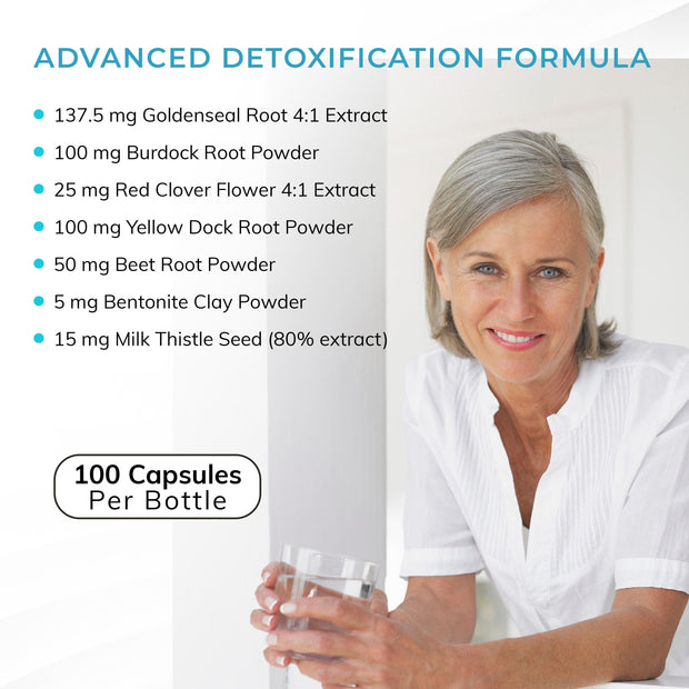 Detoxifier Flush Drug Detox Supplement 100 Capsules - 137.5 mg Goldenseal Root with Burdock Root Powder, Yellow Dock Root, & Milk Thistle Seed - Body Cleanse Detox for Women and Men by LA Cleanse