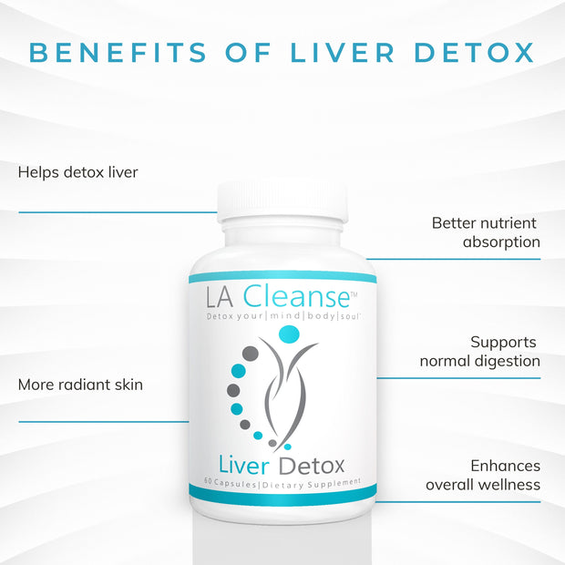 Liver Detox Supplements - 60 Capsules - 300 mg Solarplast Spinach Leaf Extract,  Artichoke Leaf, Milk Thistle Seed for Liver Cleanse Detox & Repair and Smoother Digestion by LA Cleanse