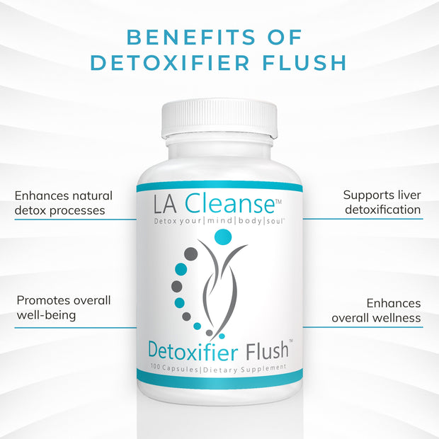 Detoxifier Flush Drug Detox Supplement 100 Capsules - 137.5 mg Goldenseal Root with Burdock Root Powder, Yellow Dock Root, & Milk Thistle Seed - Body Cleanse Detox for Women and Men by LA Cleanse