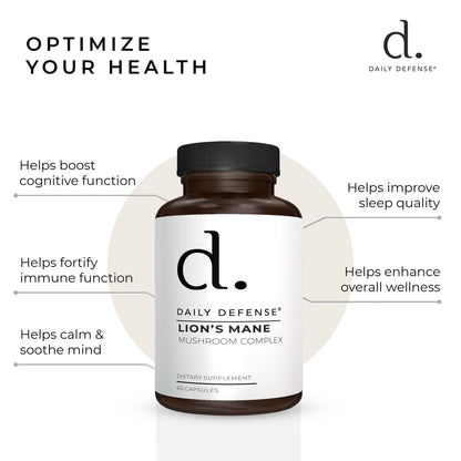 Lions Mane Mushroom Complex Supports Focus, Immunity and Memory by Daily Defense