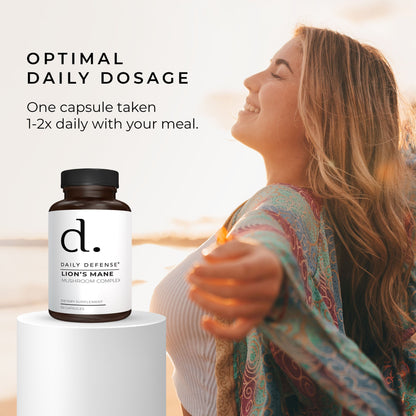Lions Mane Mushroom Complex Supports Focus, Immunity and Memory by Daily Defense