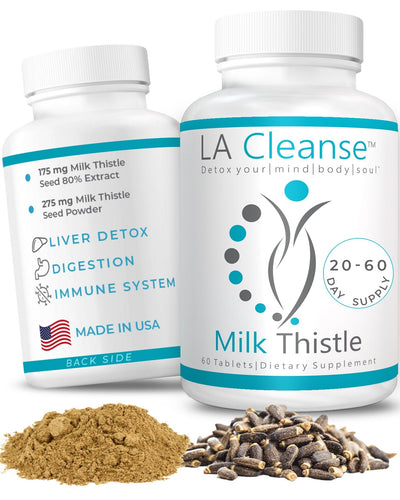 Milk Thistle Supplement - 60 Tablets - 450 mg Milk Thistle Complex for Complete Liver Cleanse Detox & Repair & Overall Wellness - Liver Support Supplement for Men and Women by LA Cleanse