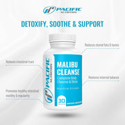 Malibu Cleanse Complete Body & Intestinal Cleanse with Senna Leaf, Cascara Sagrada Bark & Aloe Vera - Natural Detox for Men’s & Women’s Health by Pacific Nutrition, 30 Capsules