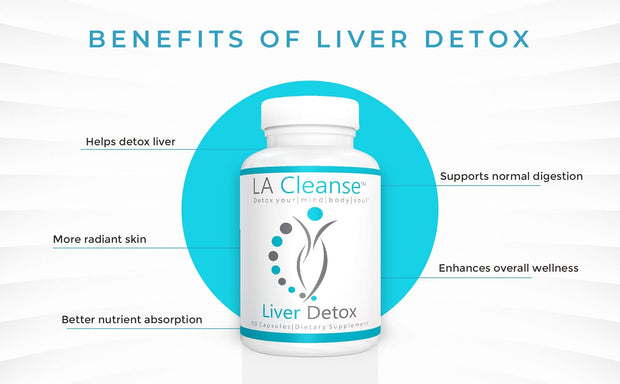 Liver Detox Supplements - 60 Capsules - 300 mg Solarplast Spinach Leaf Extract,  Artichoke Leaf, Milk Thistle Seed for Liver Cleanse Detox & Repair and Smoother Digestion by LA Cleanse